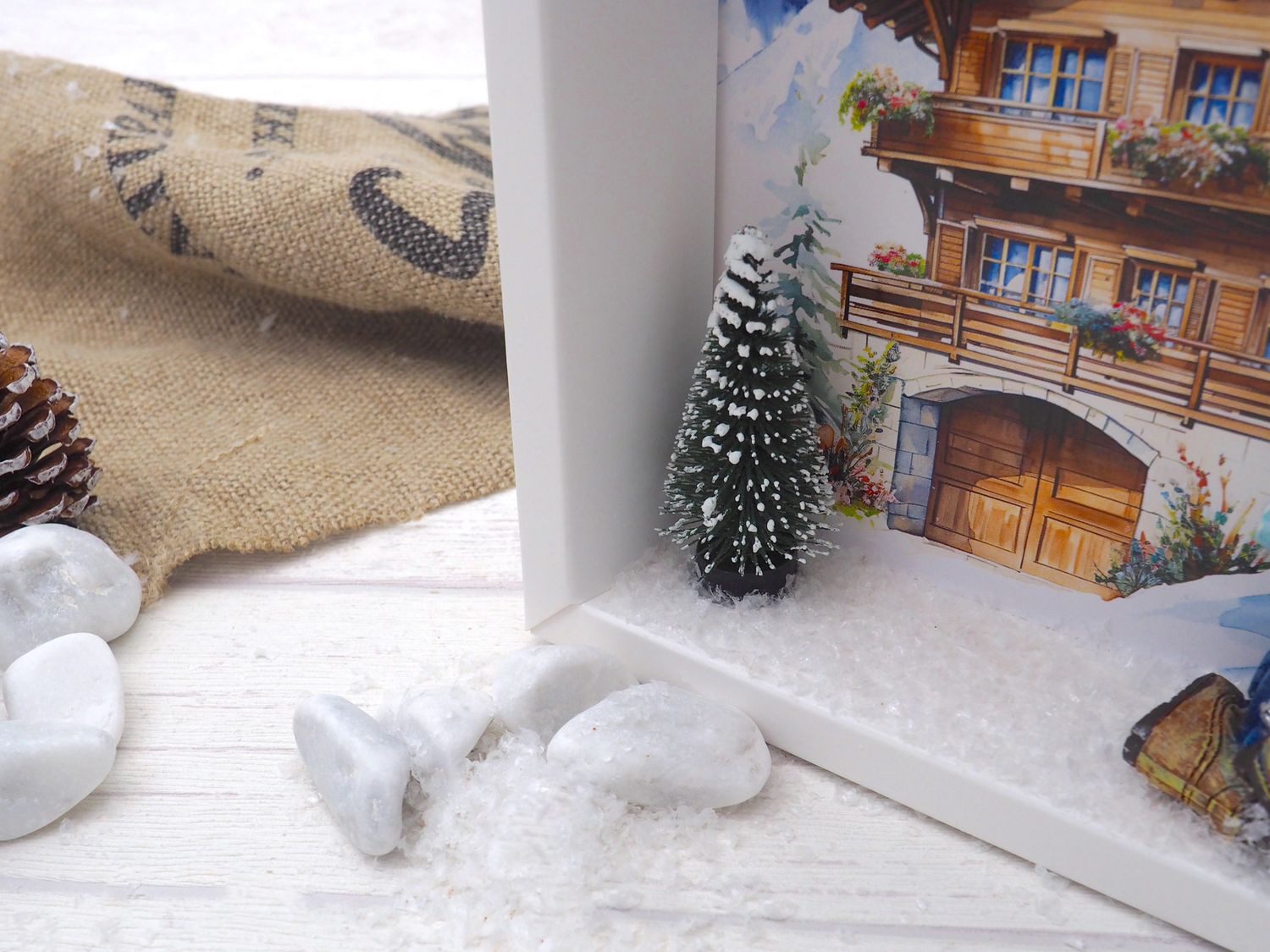 ZauberDeko Geschenkbox Geldgeschenk Wandern Schnee Winterurlaub Rucksack Reise Berghütte – Bild 5 von 5