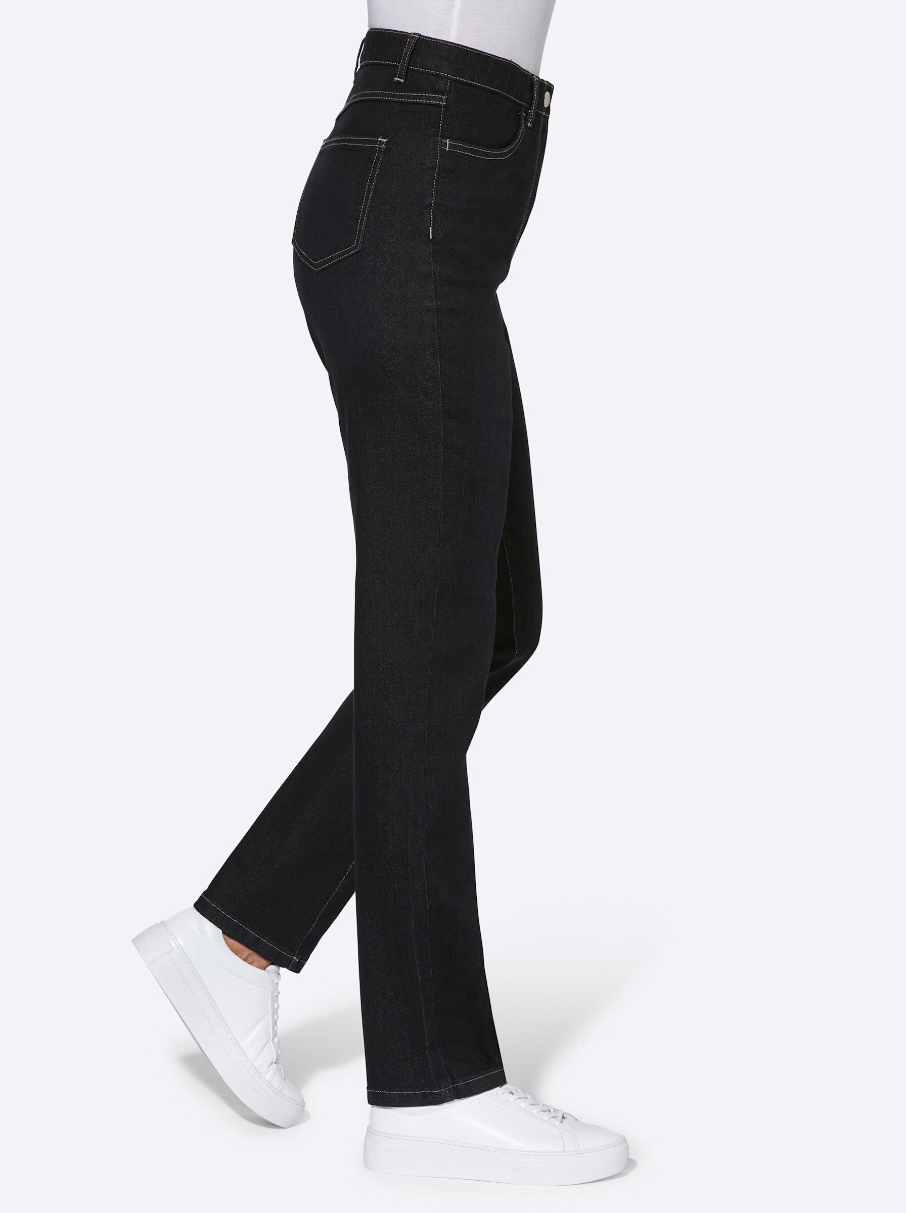 Sieh an! Bequeme Jeans Jeans komfortabel mit elastischem High-Waist-Bund