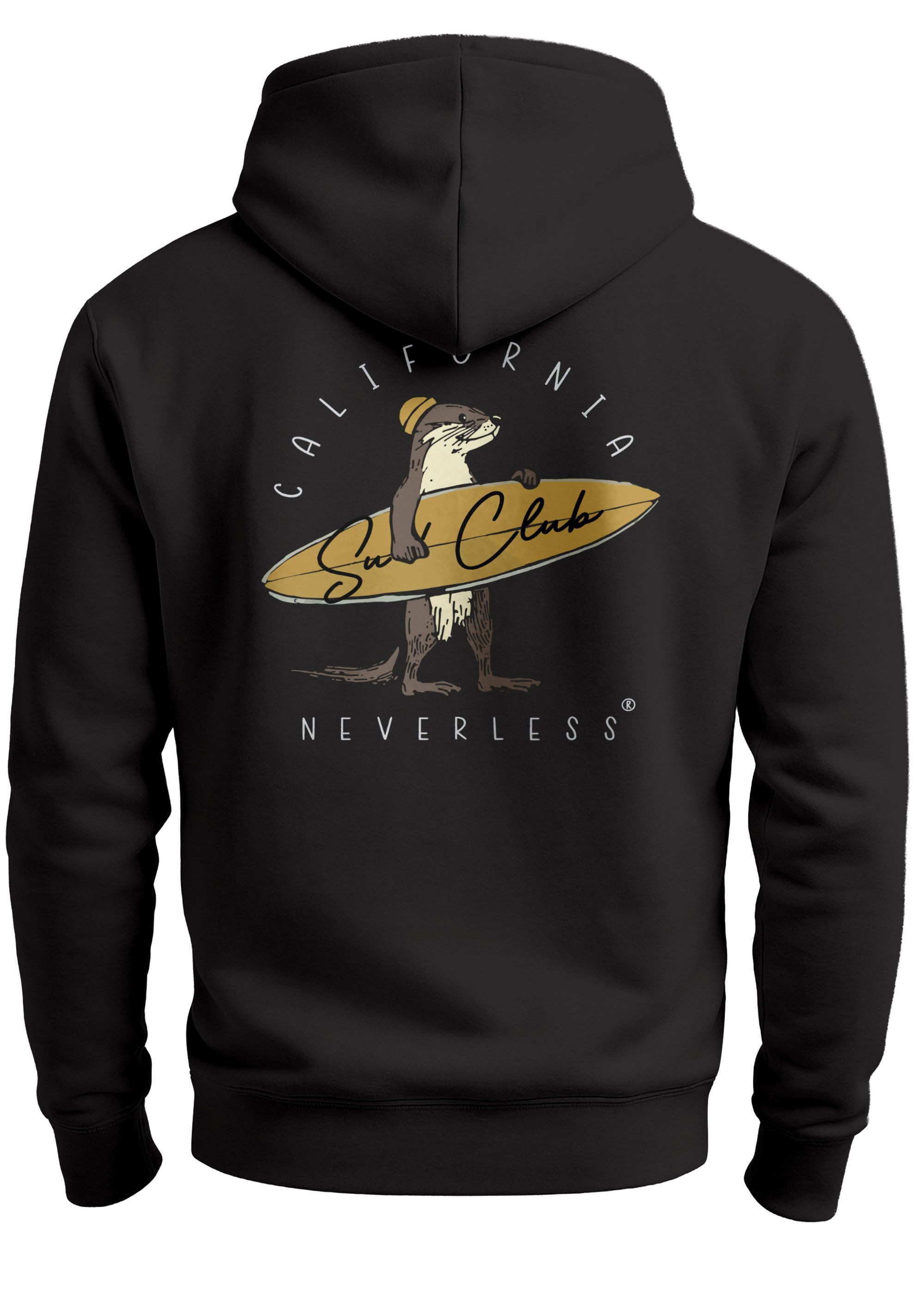 Neverless Hoodie Herren Hoodie Backprint California günstig online kaufen