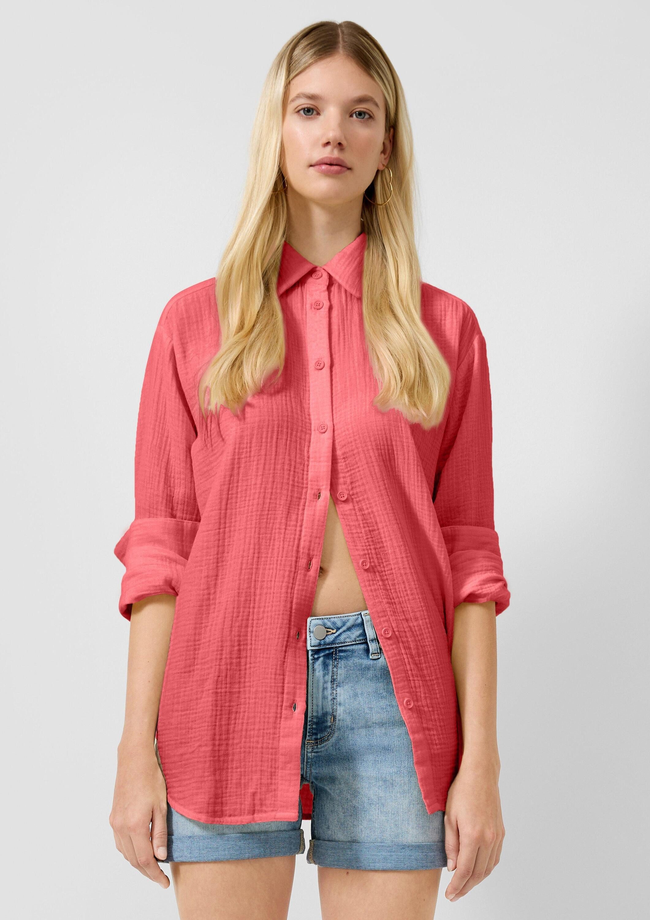 QS Langarmbluse Bluse Musselin-Bluse