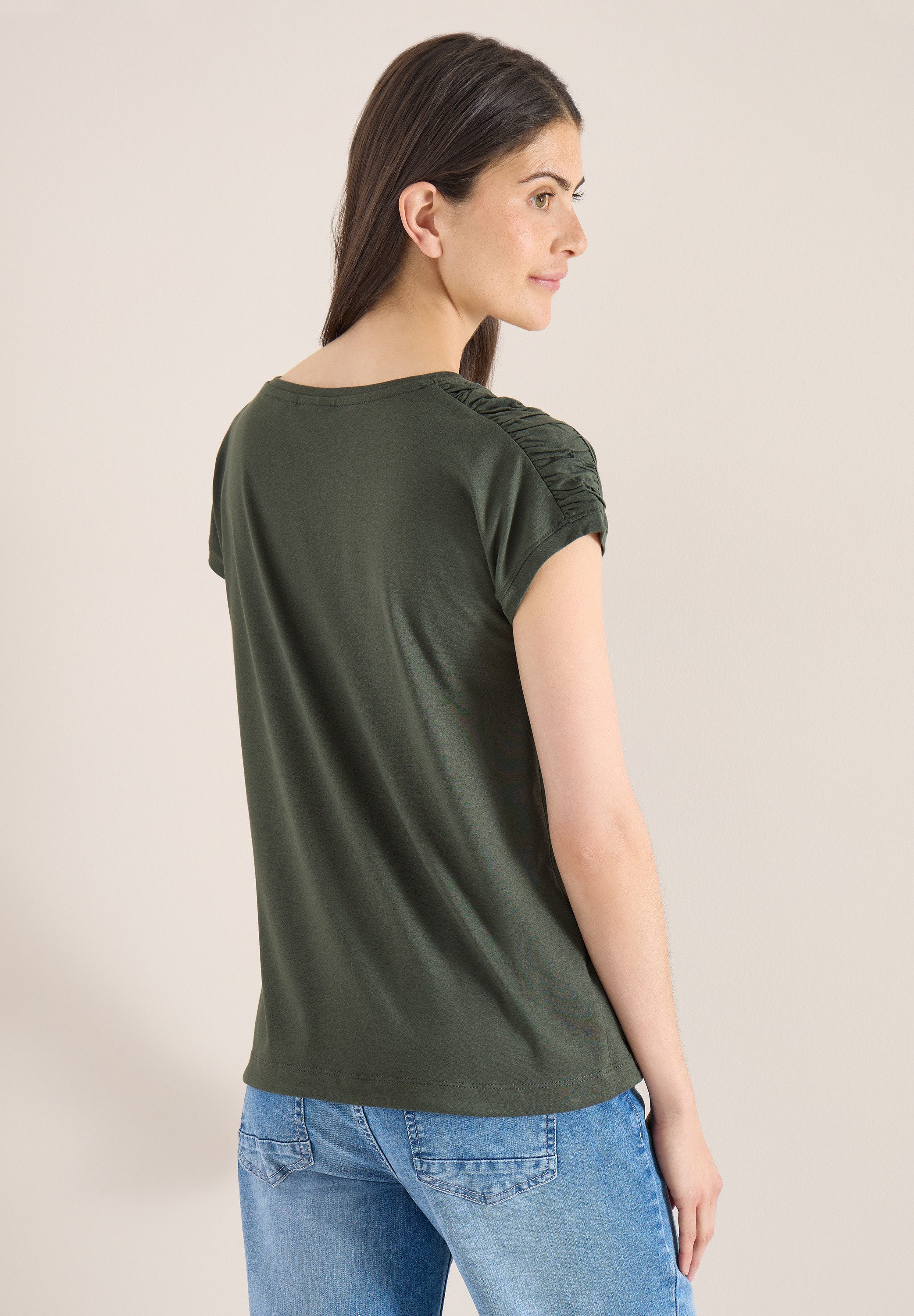 CECIL Rundhalsshirt mit Raffung
