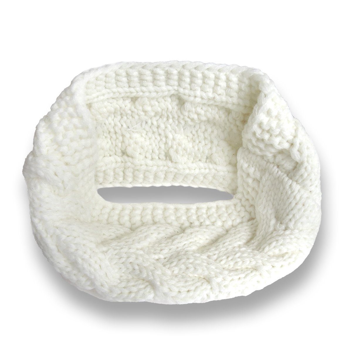 Sonia Originelli Stirnband klassisch Onesize Zopfstrick chic Damenstirnband gestrickt weiss