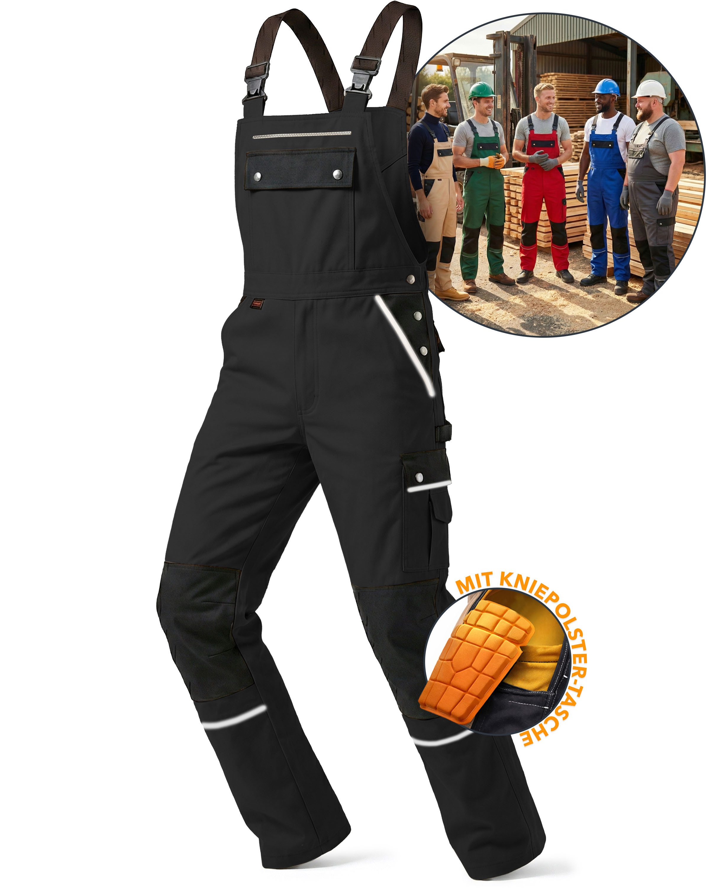 TMG International Arbeitslatzhose Latzhose Arbeitshose Cargohose Overall Blaumann