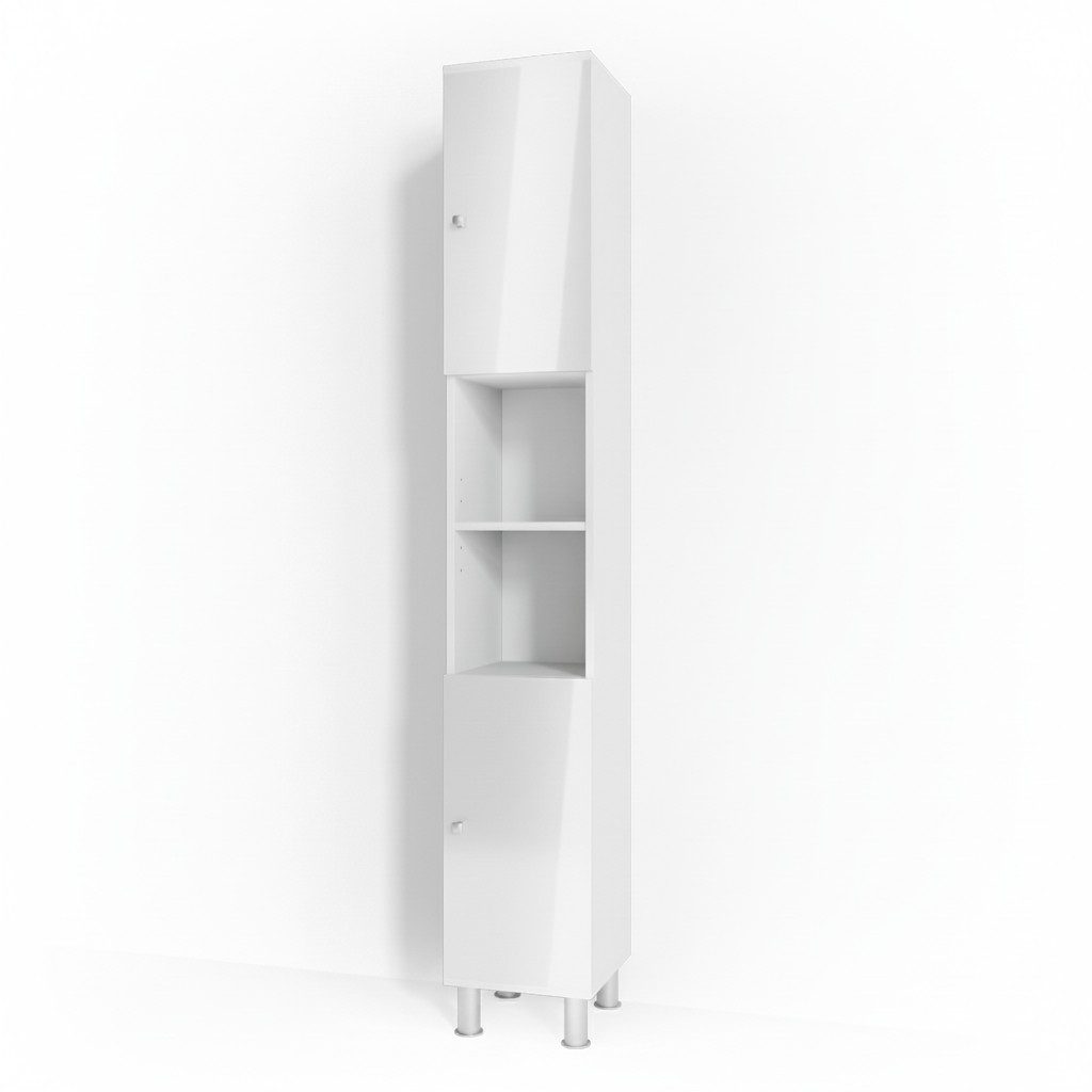 Vicco Hochschrank Fynn, Weiß Hochglanz, 30 x 190 cm (1-St)