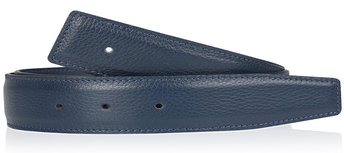 Erdi Ünver Ledergürtel Wendegürtel Navy 32mm ohne H Schnalle & H Gürtelschnalle