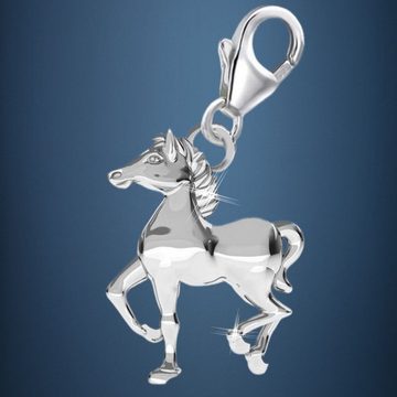 Goldene Hufeisen Charm-Einhänger Pferd Karabiner Charm Anhänger für Bettelarmband 925 Silber (inkl. Etui), für Gliederarmband oder Halskette