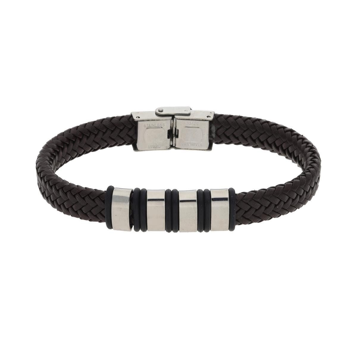 Lederarmband JuwelmaLux Armband Leder Edelstahl JL45-03-0028