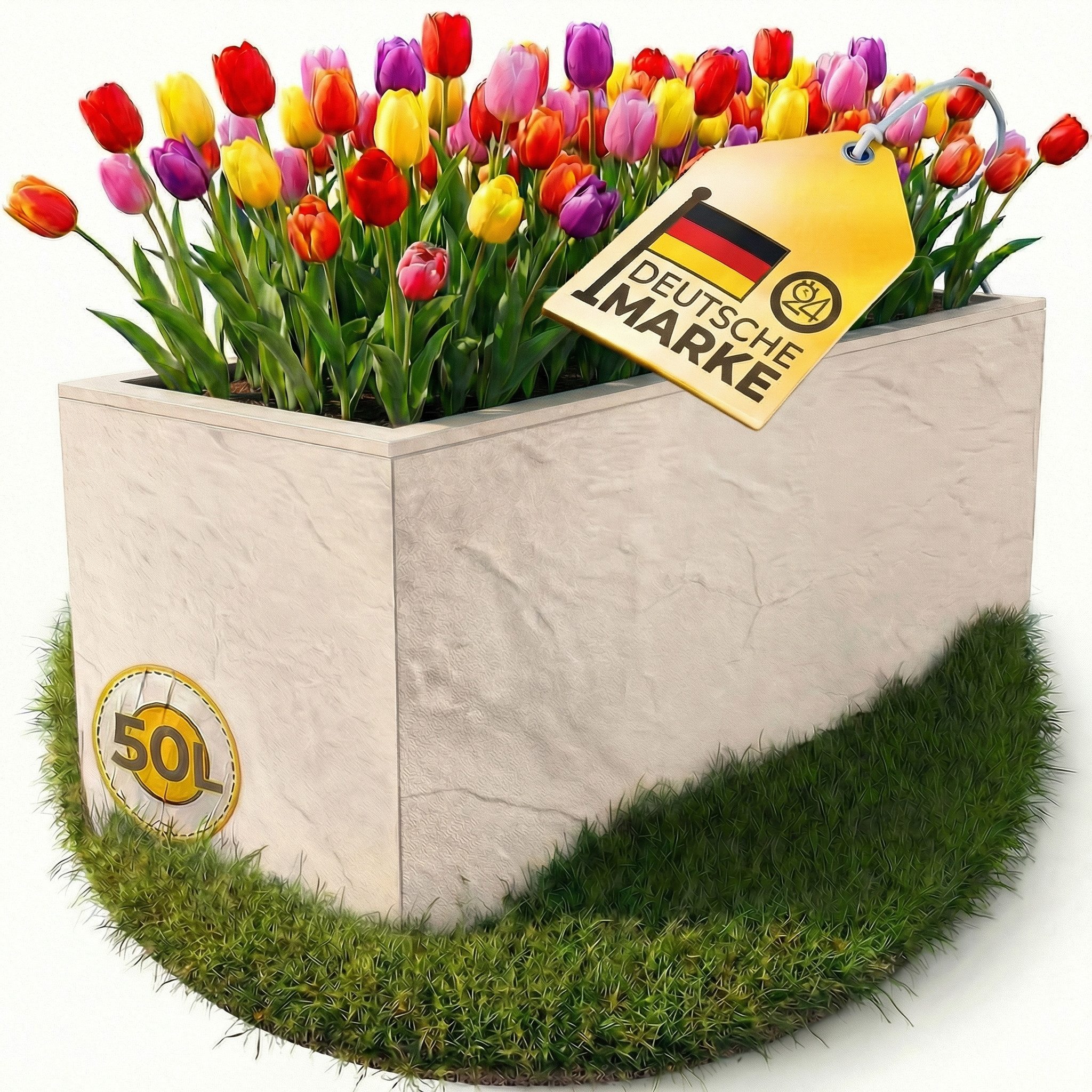 ONDIS24 Pflanzkübel Ondis24 Blumenkübel Vulkano, 50L Blumenkasten (2 St), mit cleverem Wasserspeicher am Boden – Bild 5 von 5