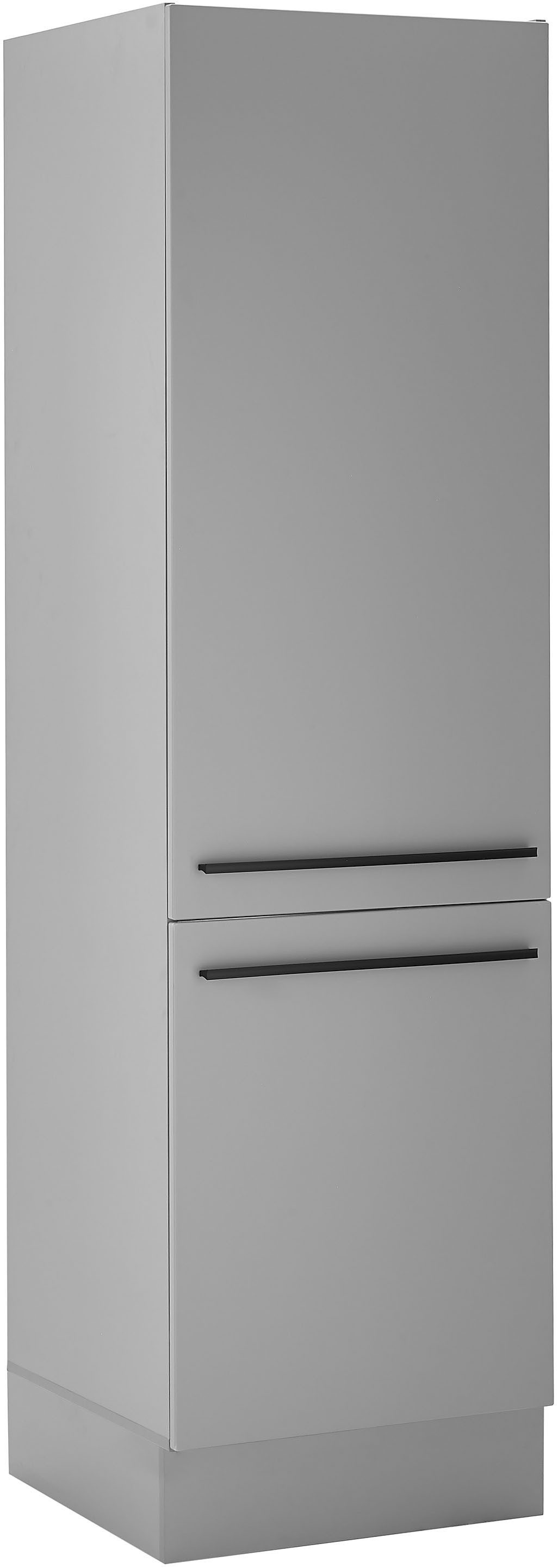 BASIC by Balculina Kühlumbauschrank Denver, Küchenschrank BxHxT 60 x 211 x 57 (1-St) Breite 60cm, in grau matt/lancelot eiche