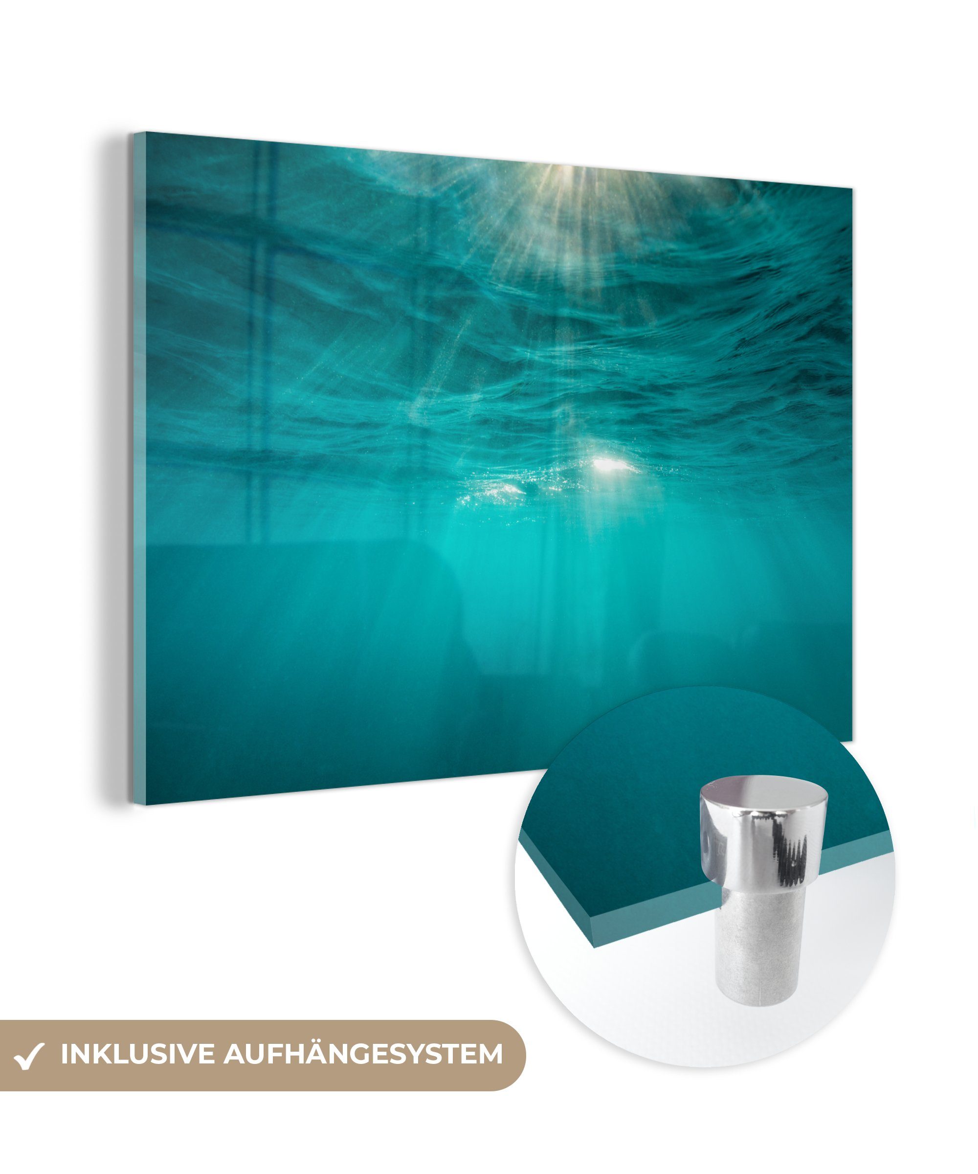 - Blau MuchoWow Sonne, (1 Wasser - & Schlafzimmer Acrylglasbilder Wohnzimmer Acrylglasbild St),