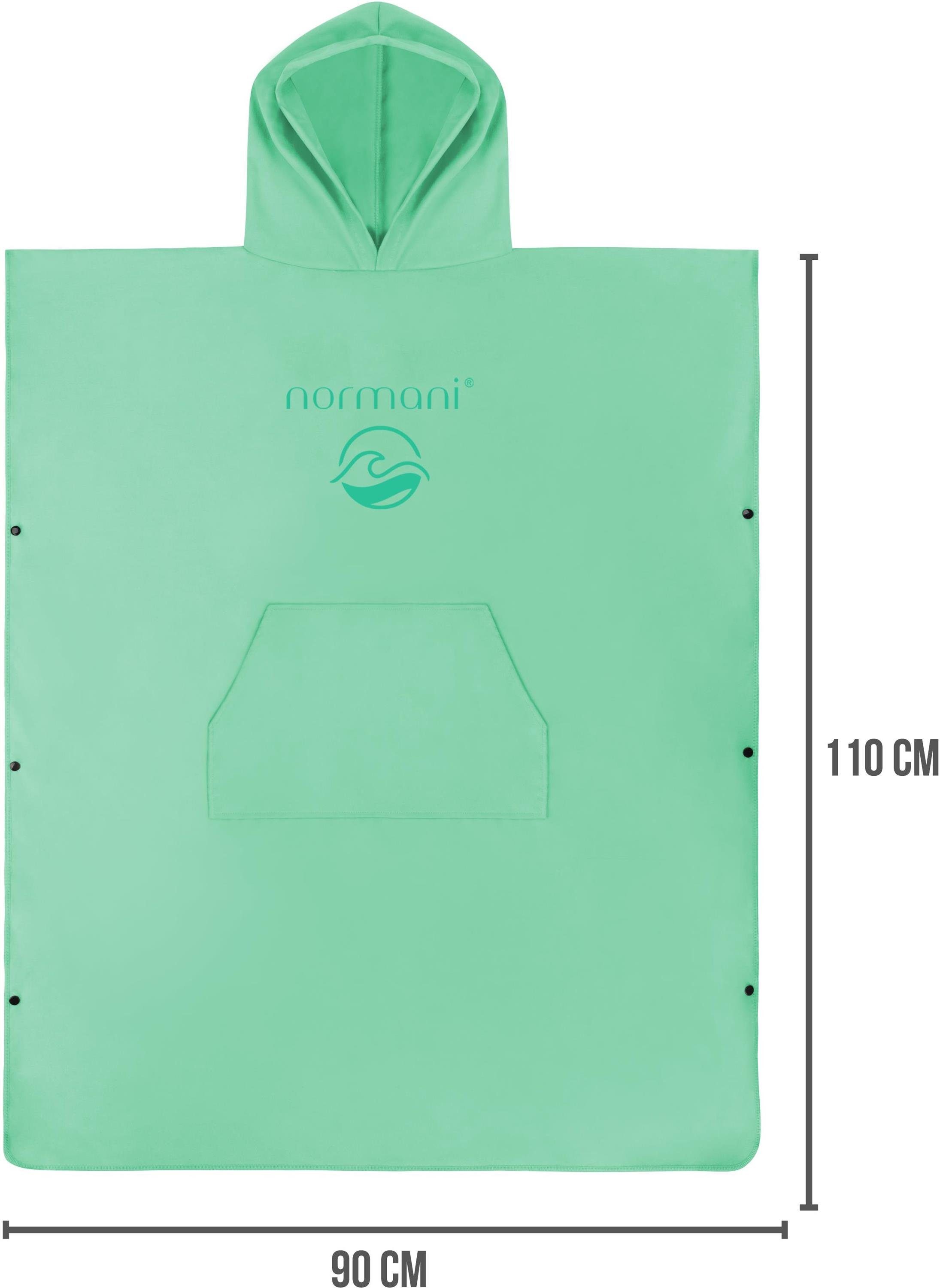 normani Badeponcho Damen Mikrofaser Badeponcho Nosara, Midilänge, Polyester, Kapuze, Schlupf, Surfer Poncho + Badetuch aus recyceltem Material – Bild 5 von 5