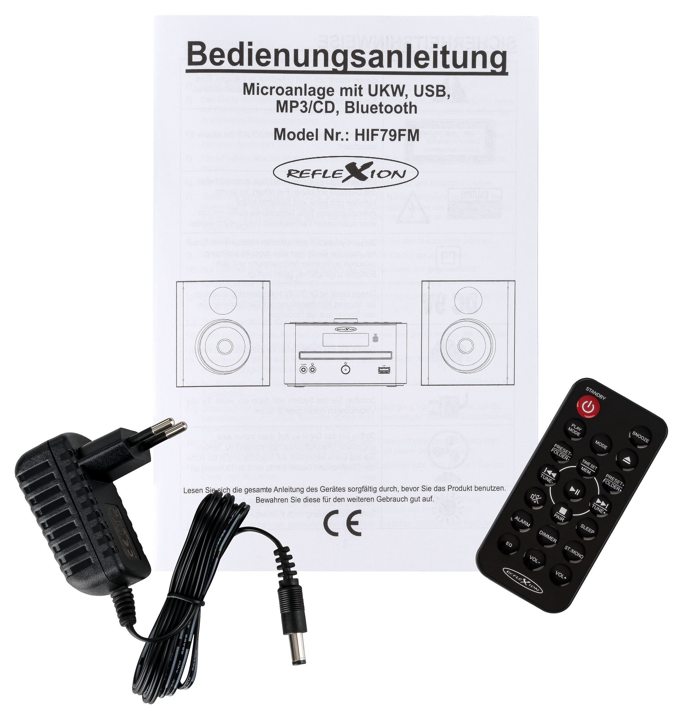 Sleep-Funktion) USB, HIF79FM und (UKW, Bluetooth, Reflexion W, Microanlage 32,00 Uhr, MP3/CD, Alarm,