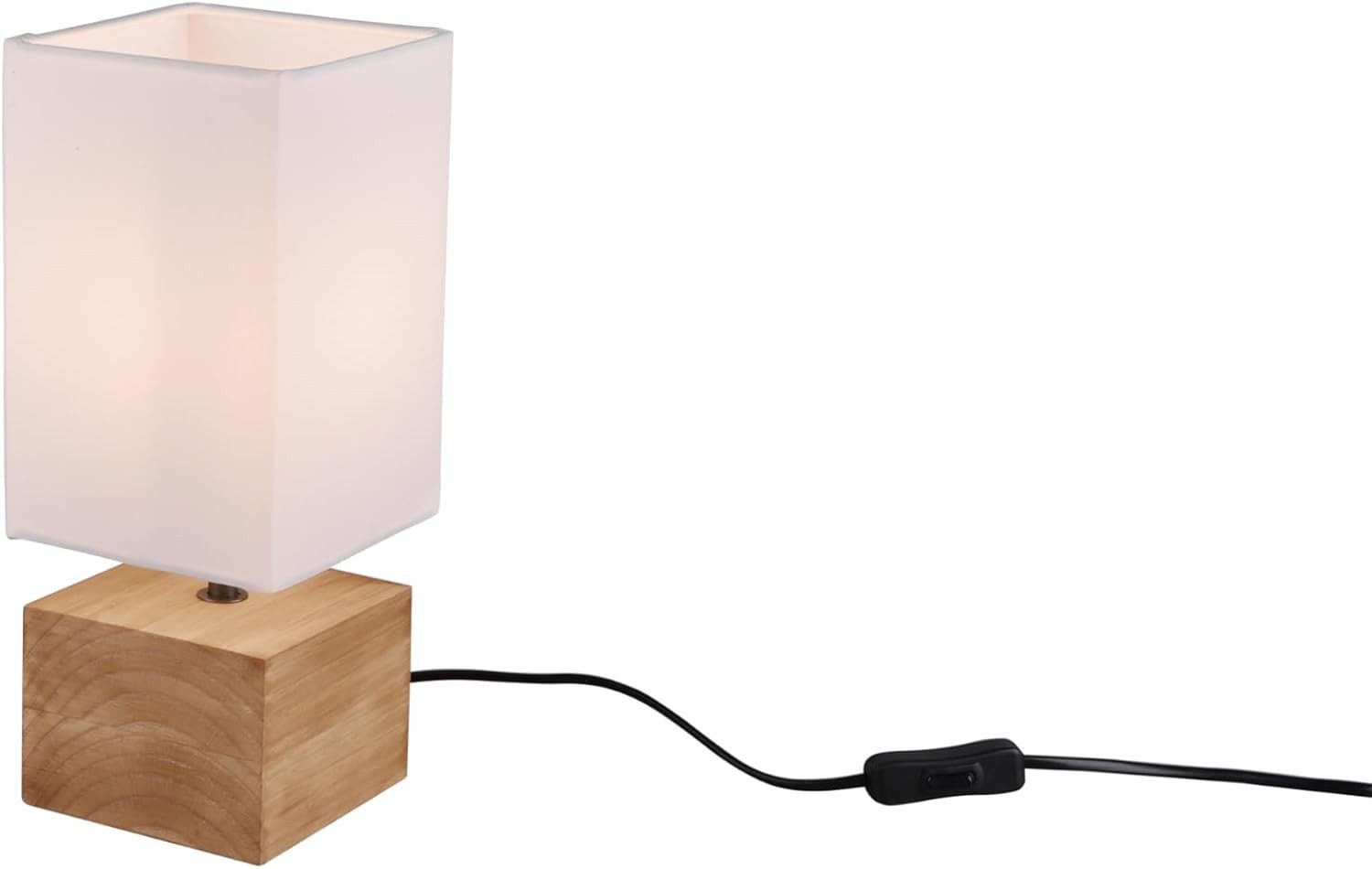 lightling Tischleuchte Walter, ohne Leuchtmittel, mit Schnurschalter, IP20 Indoor, Holzoptik