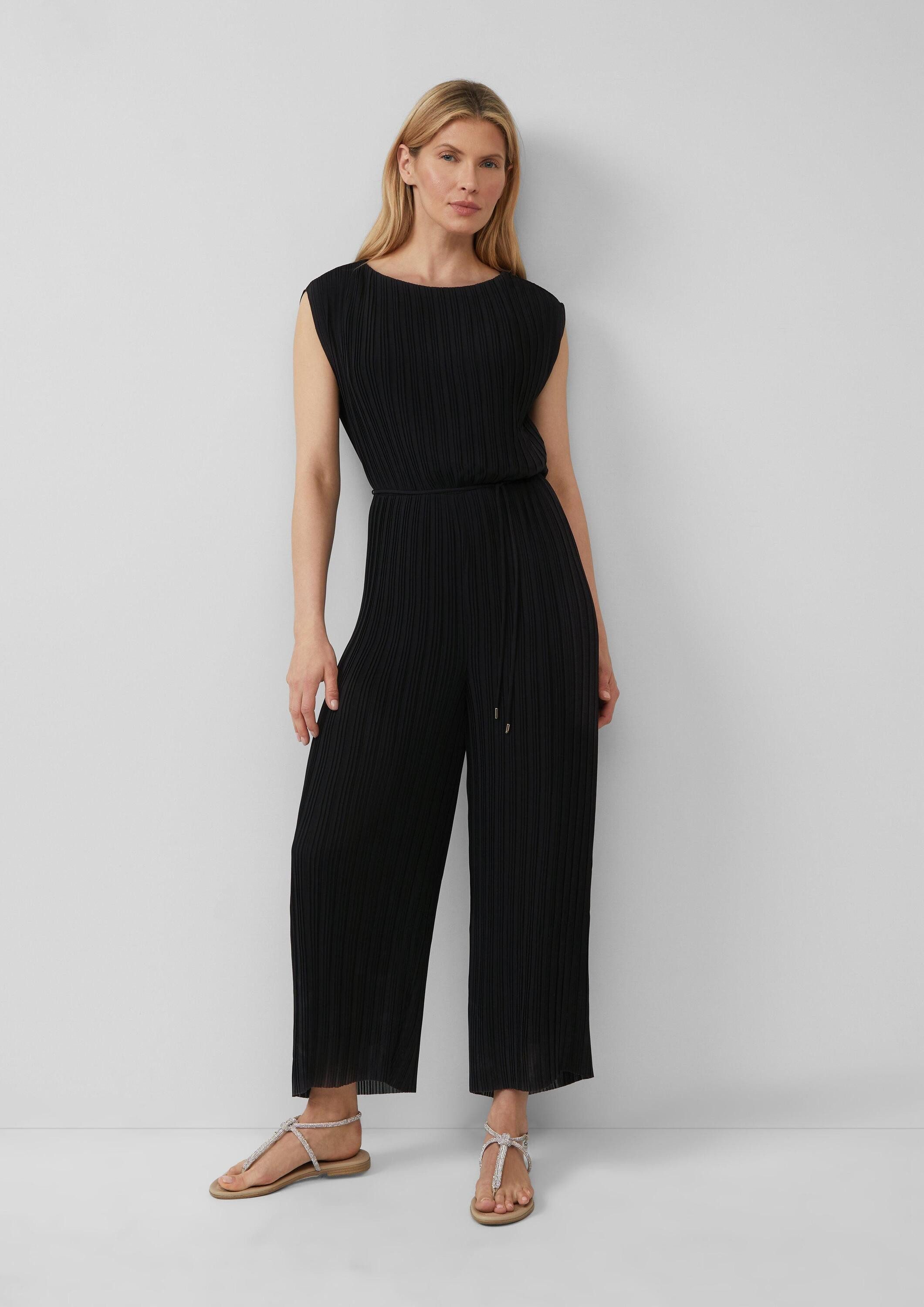 s.Oliver Jumpsuit Overall Plissierter Jumpsuit aus Chiffon mit Bindegürtel günstig online kaufen