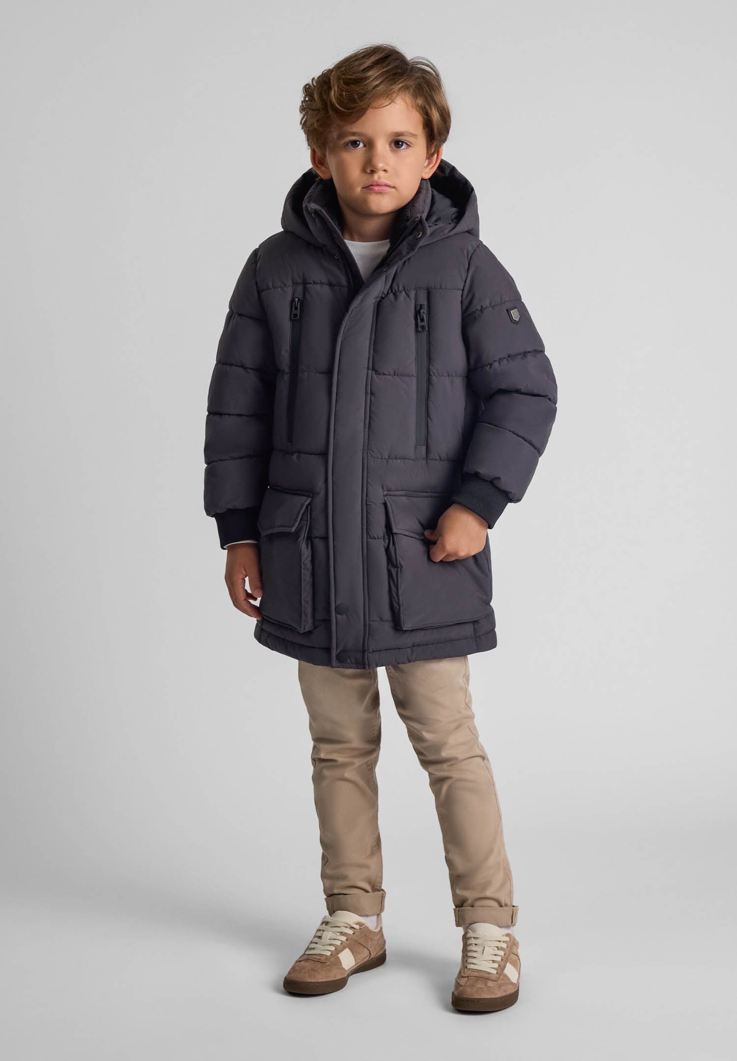 MINOTI Winterjacke Lange Pufferjacke mit Fleece Futter und bequemen Taschen günstig online kaufen