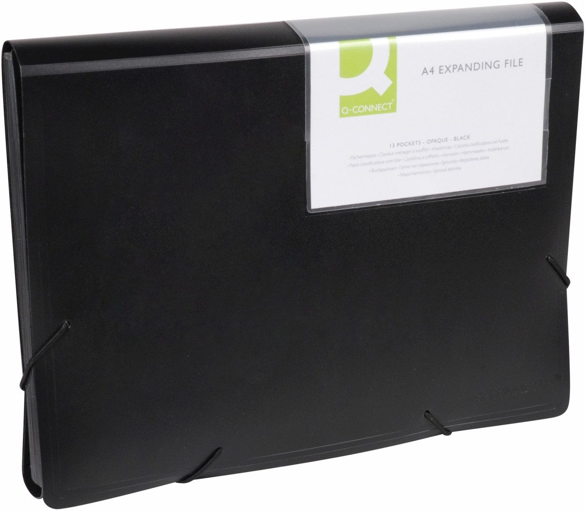 Connect Fächermappe Fächermappe A4 PP mit 13 Fächern schwarz