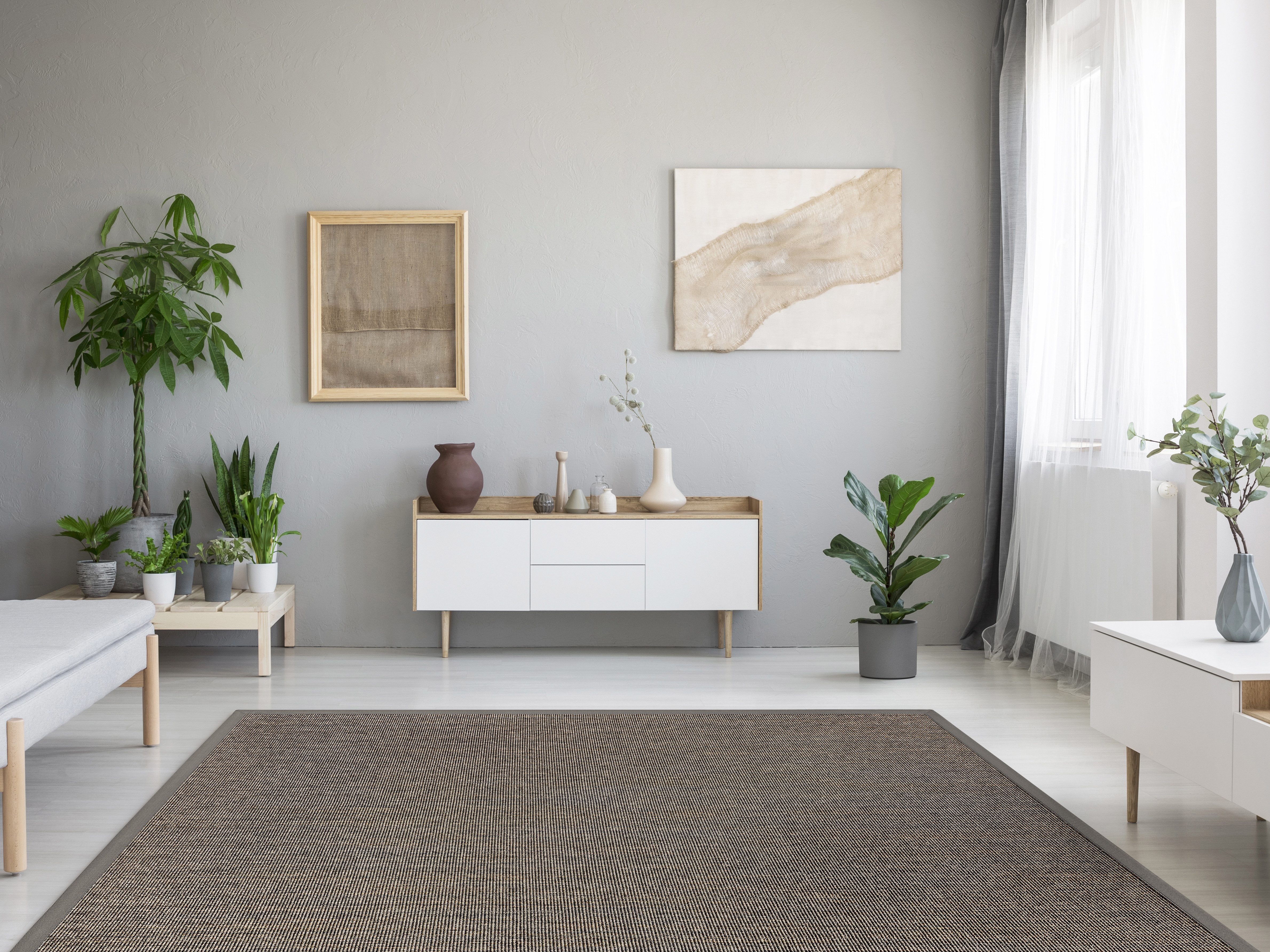 Dekowe Sisalteppich Mara S2 mit Bordüre, rechteckig, Höhe: 5 mm, Flachgewebe, Material: 100% Sisal, Wohnzimmer, Kundenliebling