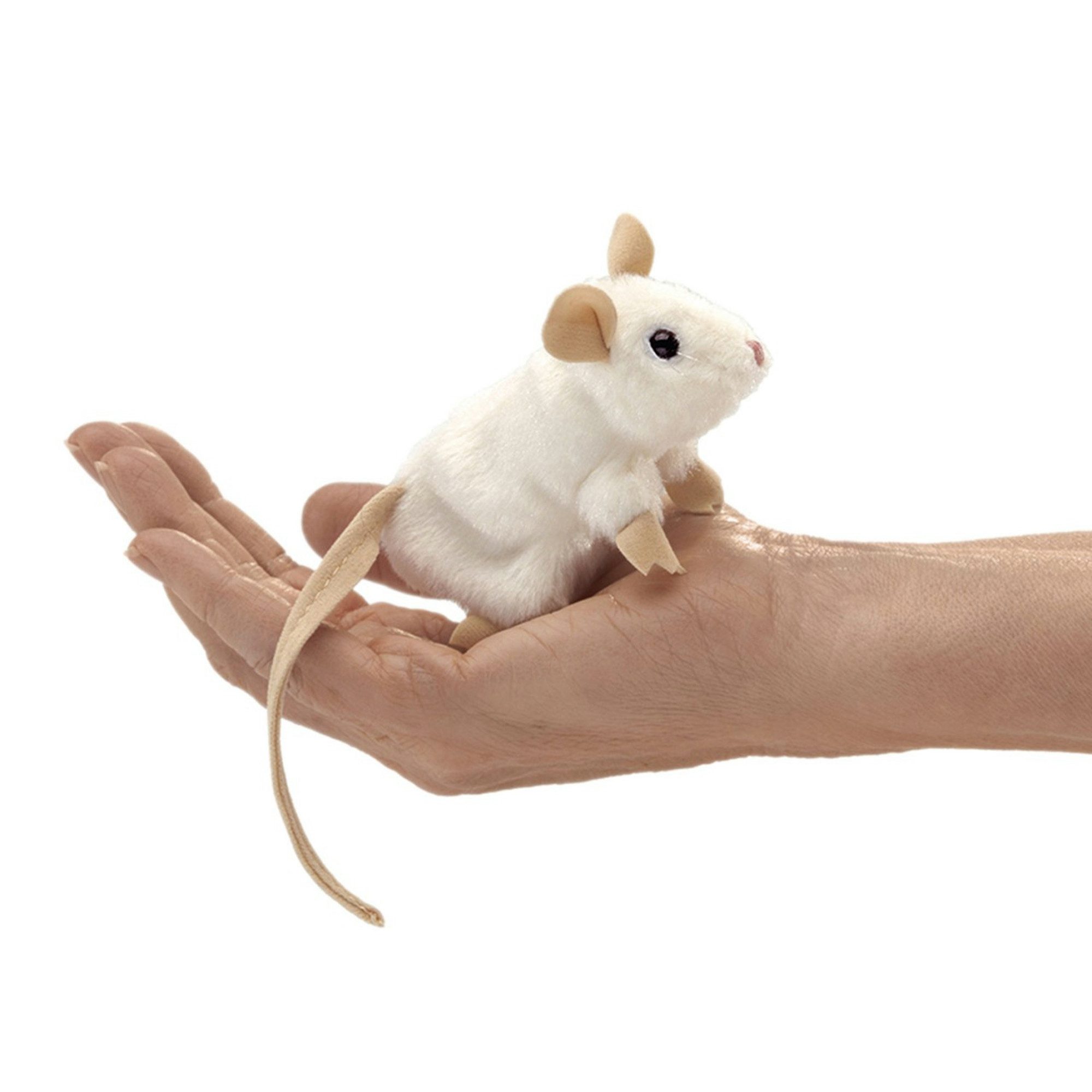 Folkmanis Handpuppen Fingerpuppe Folkmanis Fingerpuppe Mini Maus, weiß / Mi günstig online kaufen