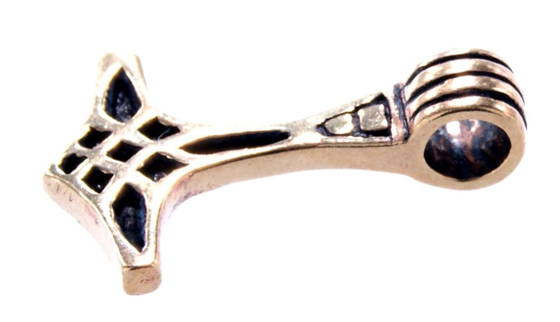 Mjölnir Kiss Mittelalter Kettenanhänger Bronze Leather of Thorshammer Thorhammer