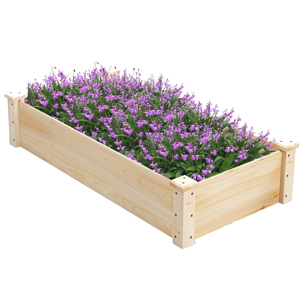 COSTWAY Hochbeet, Gartenbeet ohne Boden, Blumenkasten, 120x61x25,5cm