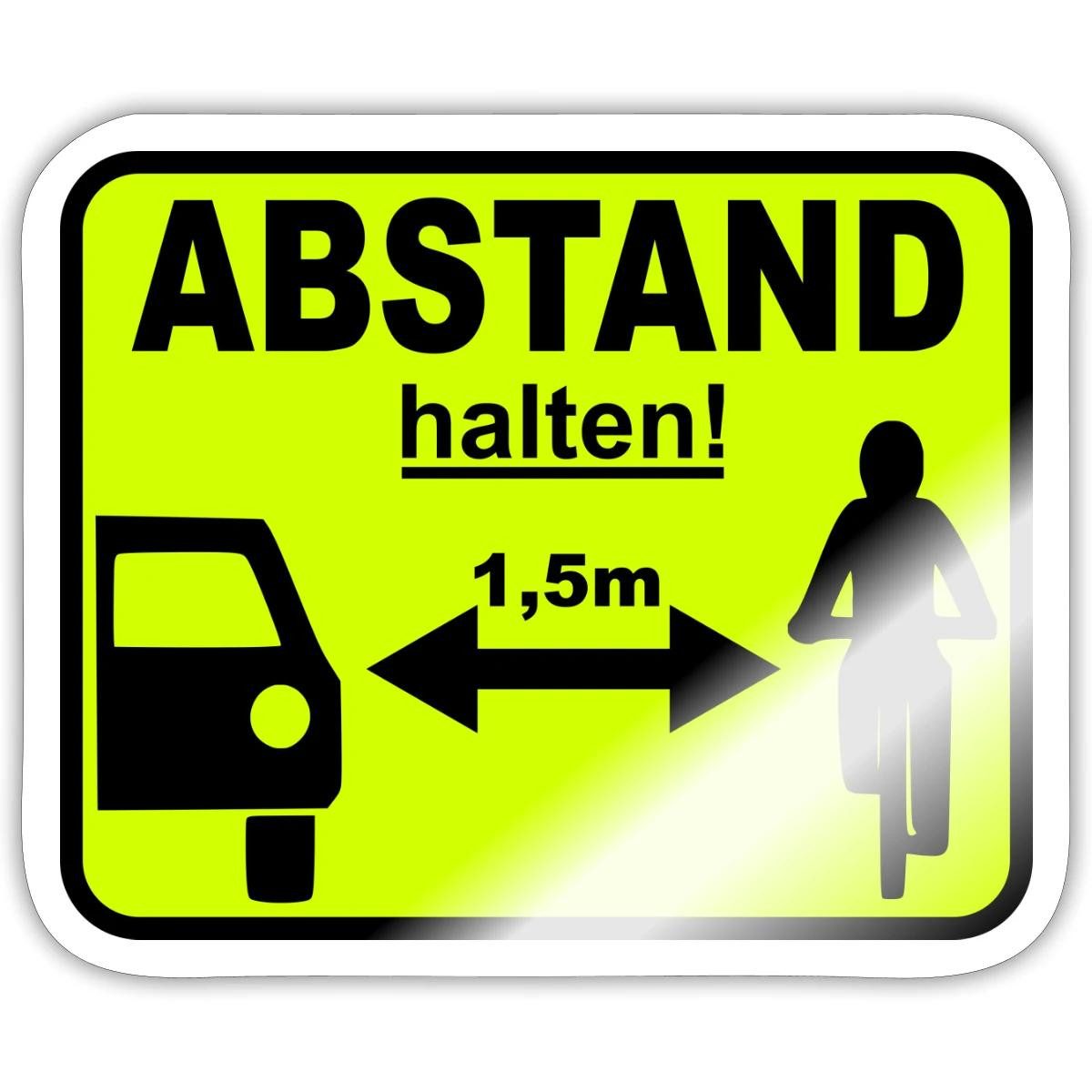 Spreadshirt Aufkleber Abstand Halten 1,5m Sicherheitsabstand Fahrrad Sticker Aufkleber