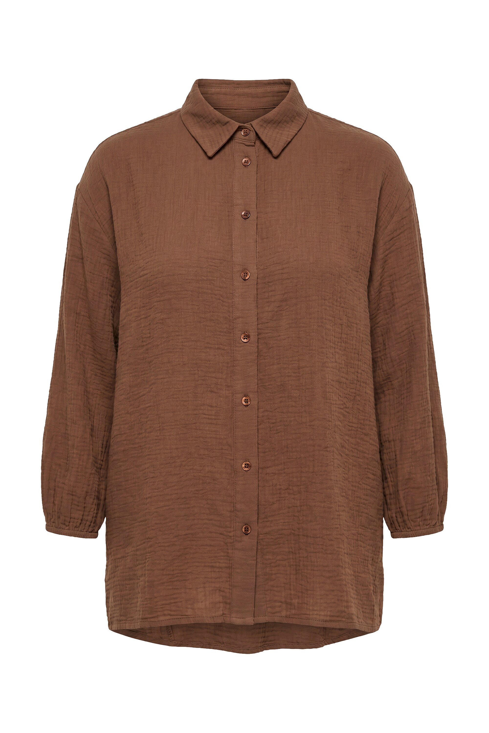 MIAMODA Longbluse Musselin-Bluse oversized 3/4-Ärmel
