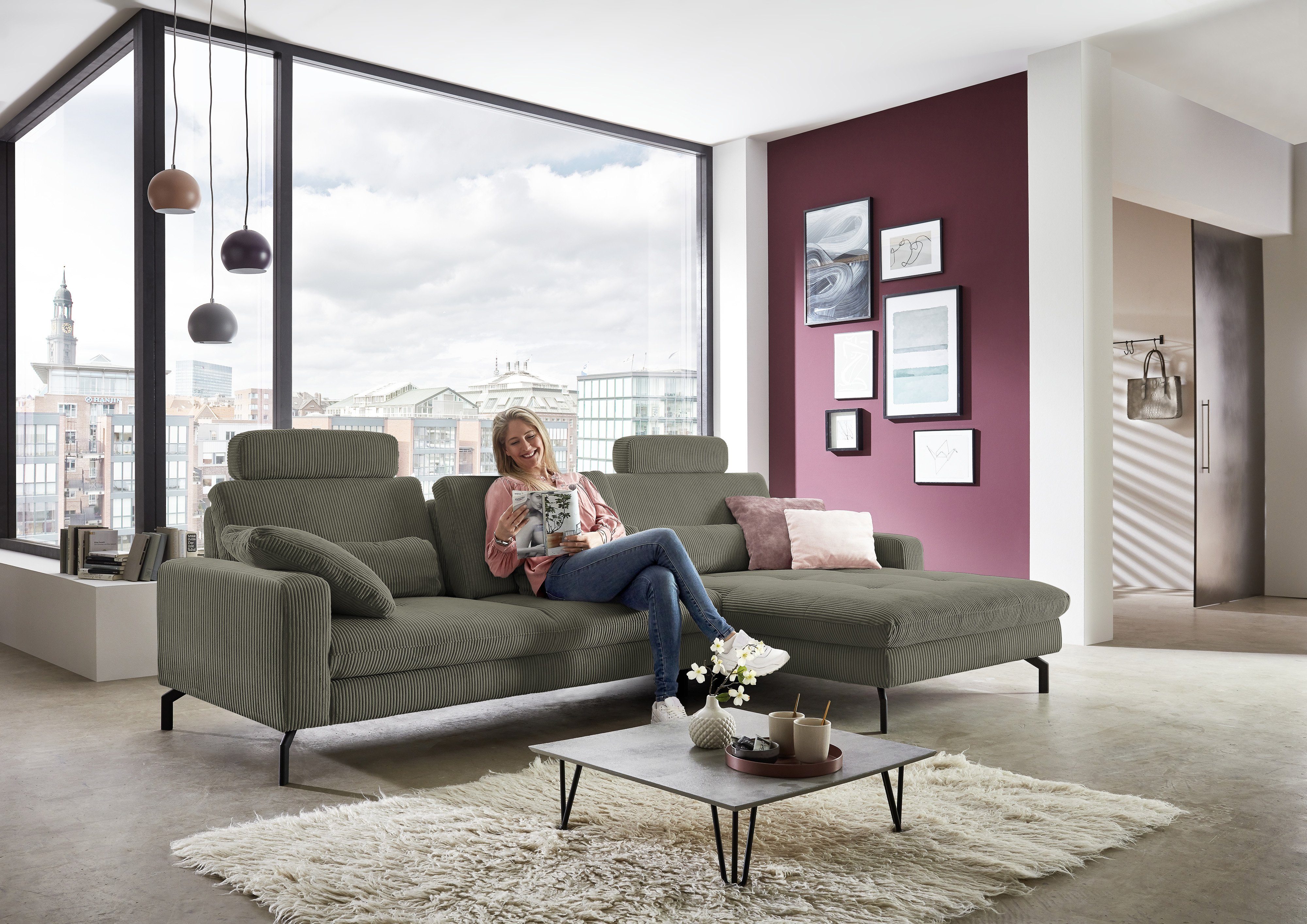 Die PlanBar Ecksofa "MP-IN20110 L-Form mit Kaltschaum-Polsterung", optional günstig online kaufen