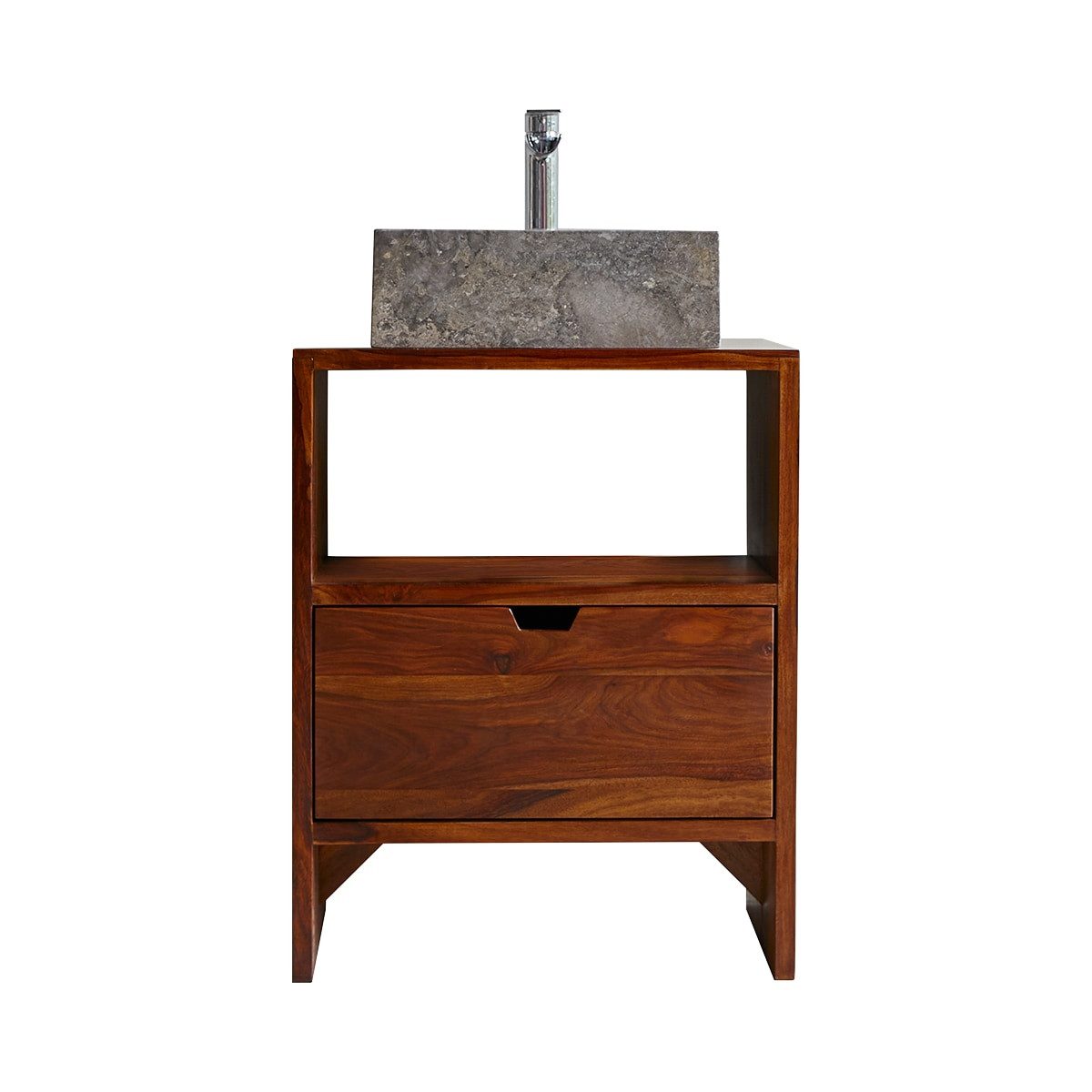 Tikamoon Waschtisch Waschtischunterschrank Kwarto aus massivem Palisanderholz 60 cm