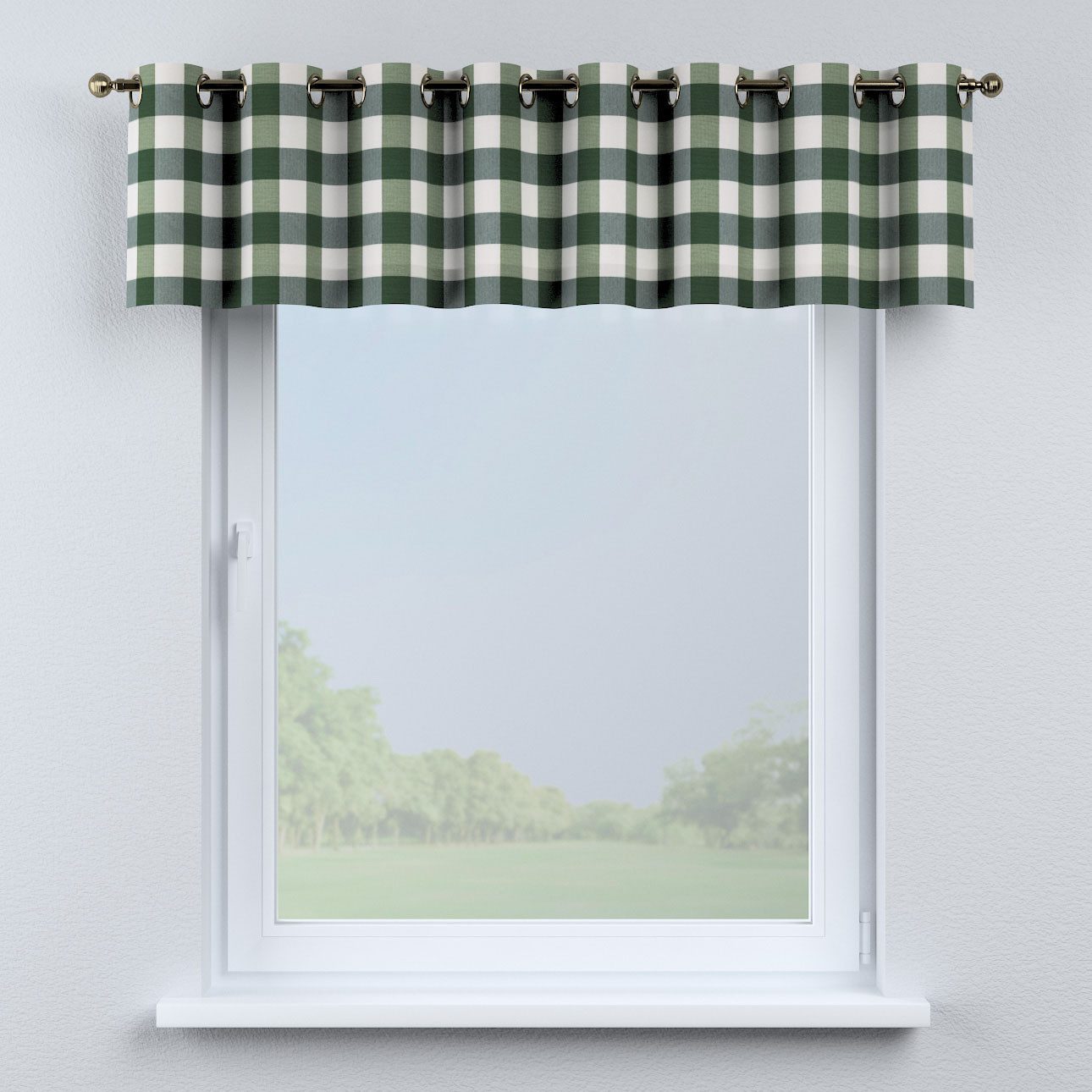 Kurzgardine mit Ösen, grün-ecru, 130 x 40 cm, Quadro (144-36) günstig online kaufen