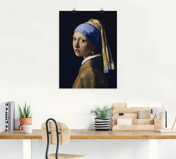 Artland Wandbild Das Mädchen mit dem Perlenohrgehänge, Frau (1 St), als Leinwandbild, Poster, Wandaufkleber in verschied. Größen
