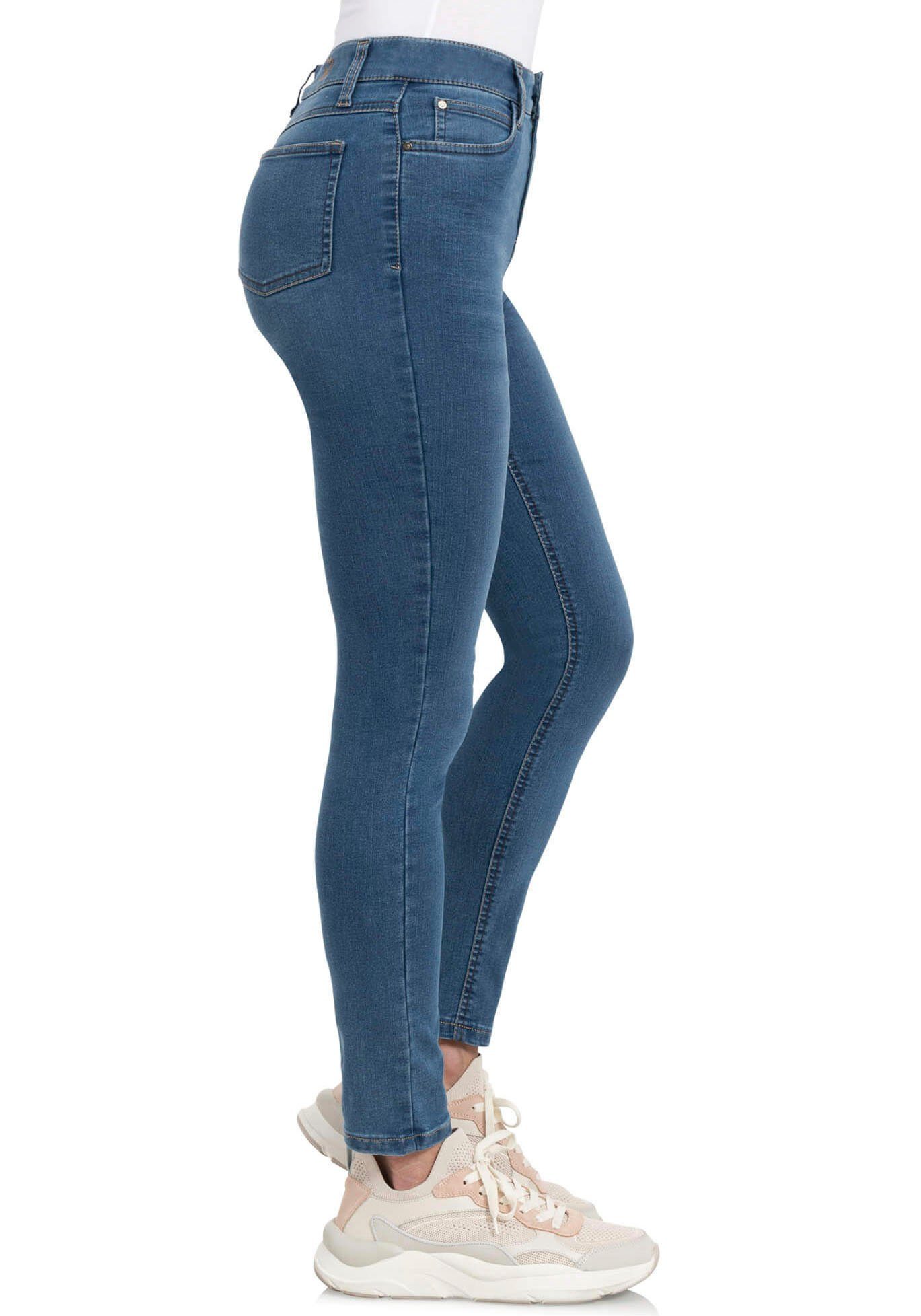 blue geschnitten High-waist-Jeans stonewash Waist leicht wonderjeans Bein High mit WH72 super Hoch verkürztem