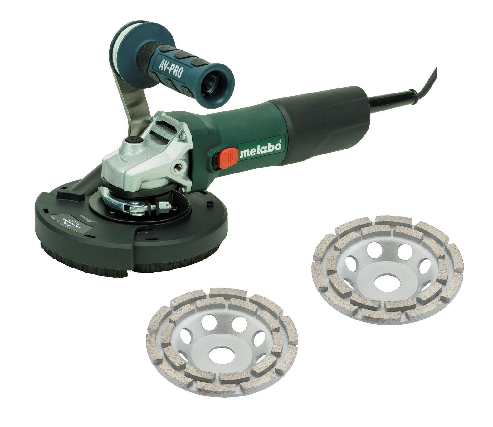 metabo Winkelschleifer TRONGAARD Betonschleifer-Set/ Sanierungs-Set/ 125mm/ 850W, (Komplett-Set)