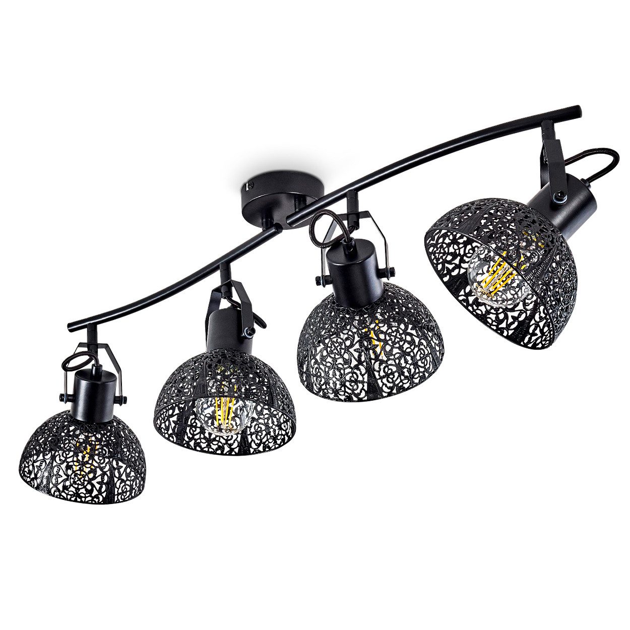 hofstein Deckenleuchte »Aquino« Deckenlampe aus Metall in Schwarz, ohne Leuchtmittel, verstelbare Strahler, E27, romantischem Stil mit Lichteffekt. € 49,99