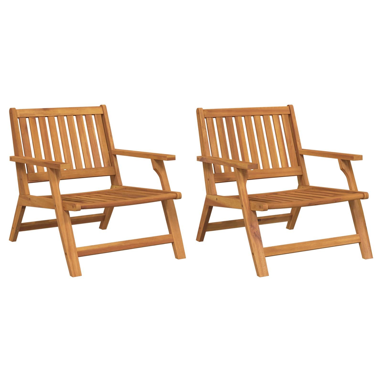 vidaXL Gartenlounge-Set Relax Bank 2 pcs Braun Massivholz, (2-tlg)