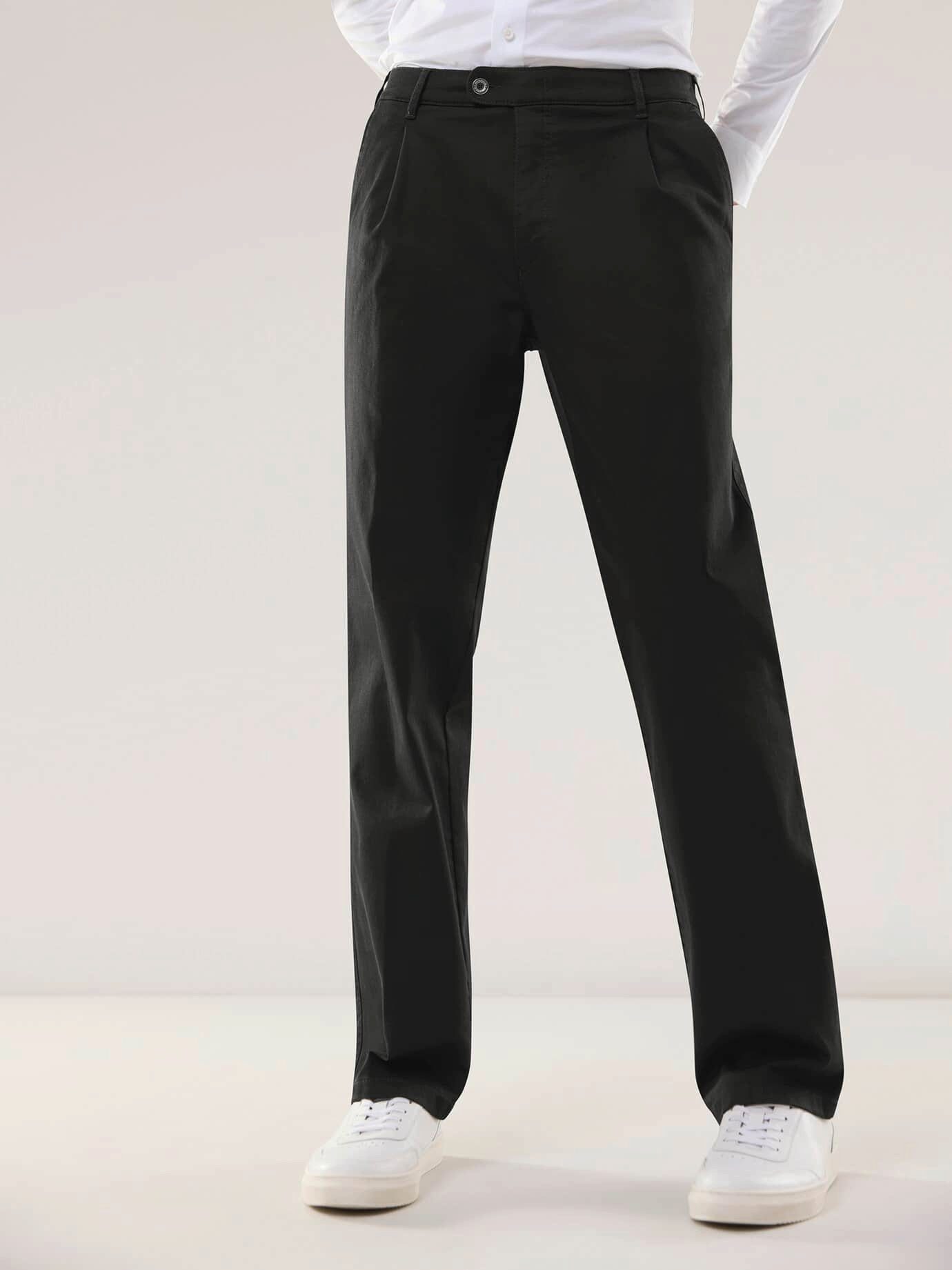 Walbusch Bundfaltenhose Herren Extraglatt Flex-Bundfaltenjeans bügelfrei Comfort Fit Stretchjeans mit Dehnbund, TENCEL Lyocell, 30% Dehnung