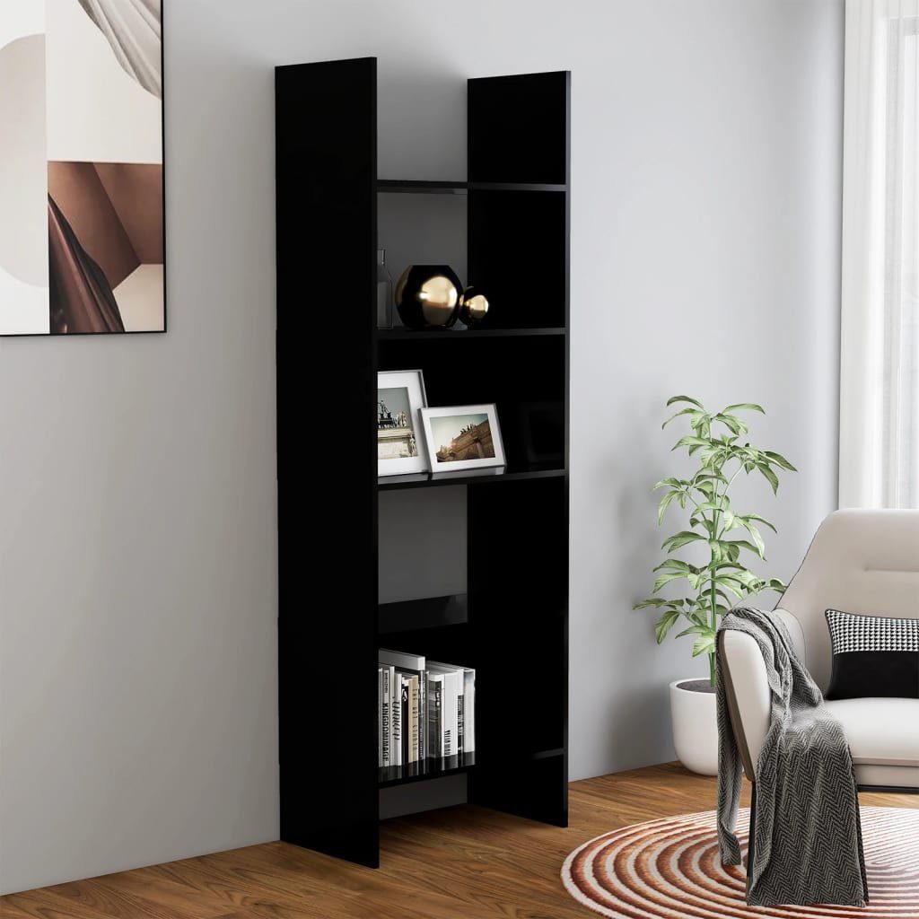 furnicato Bücherregal Schwarz 60x35x180 cm Holzwerkstoff