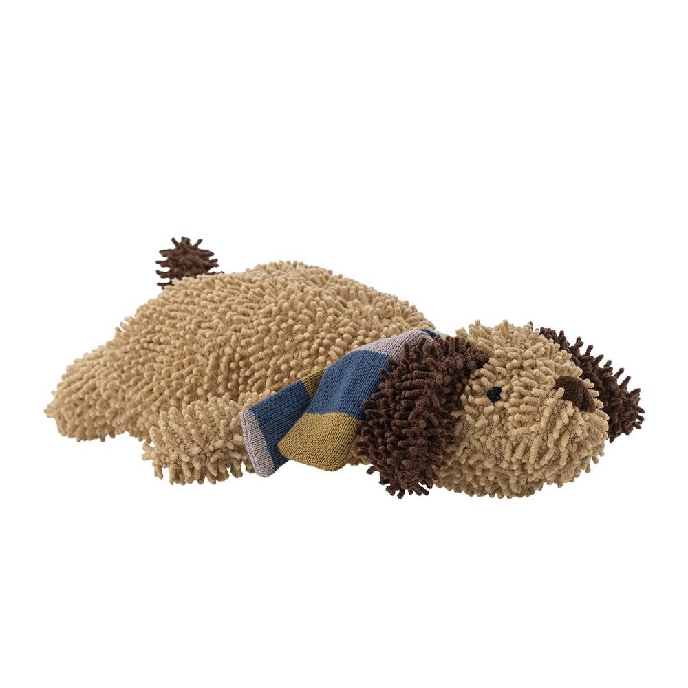 Bloomingville Plüschfigur MINI Charlie, Hundeform, Gestreifter Schal, Weich, Ab 0 Monate, Gewebter Stoff