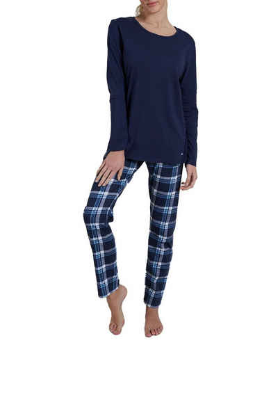 GÖTZBURG Pyjama GÖTZBURG Damen Pyjama blau bedruckt (1 tlg)