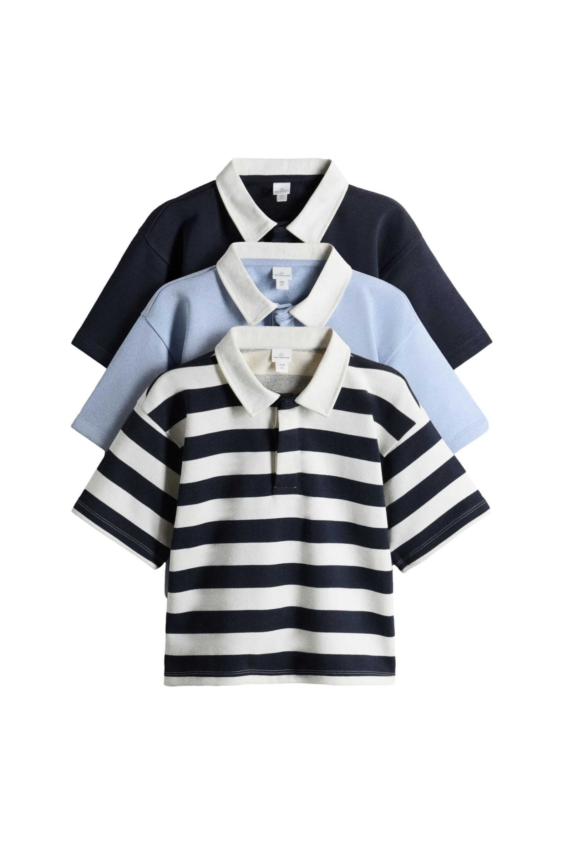 The Set Rugbyshirt The Set Rugby-Shirts im Relaxed Fit, 3er-Pack (3-tlg)