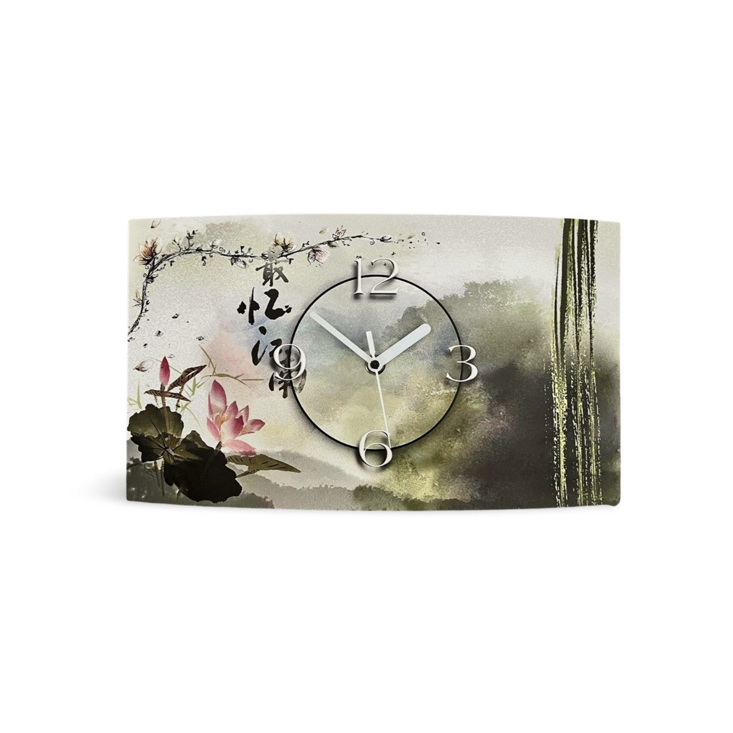 dixtime Wanduhr Asia Lotus Designer Wanduhr (Einzigartige 3D-Optik aus 4mm Alu-Dibond)