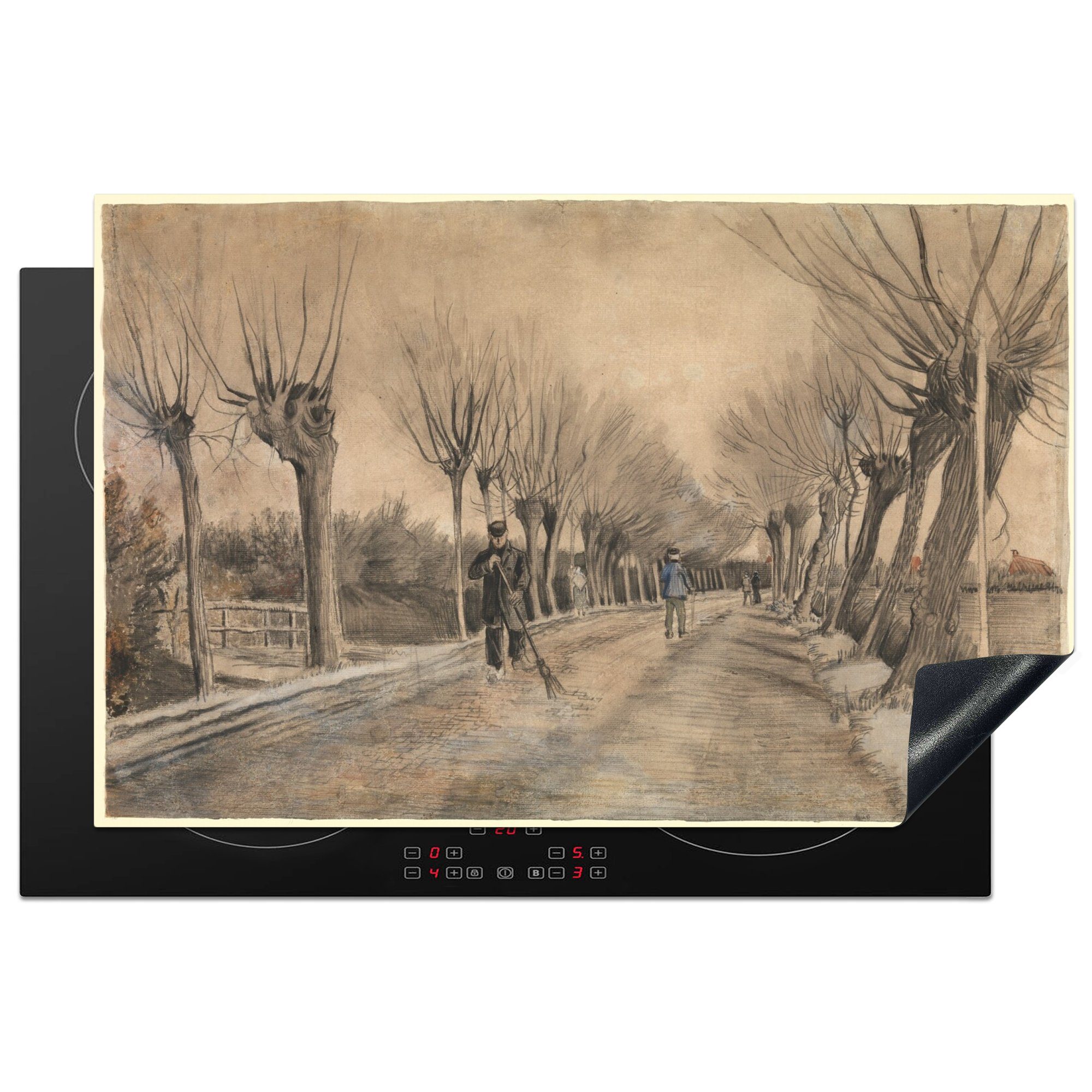 MuchoWow Herdblende-/Abdeckplatte Straße in Induktionskochfeld (1 Gogh, Vinyl, Ceranfeldabdeckung cm, - Etten für van Schutz die küche, Vincent 81x52 tlg)