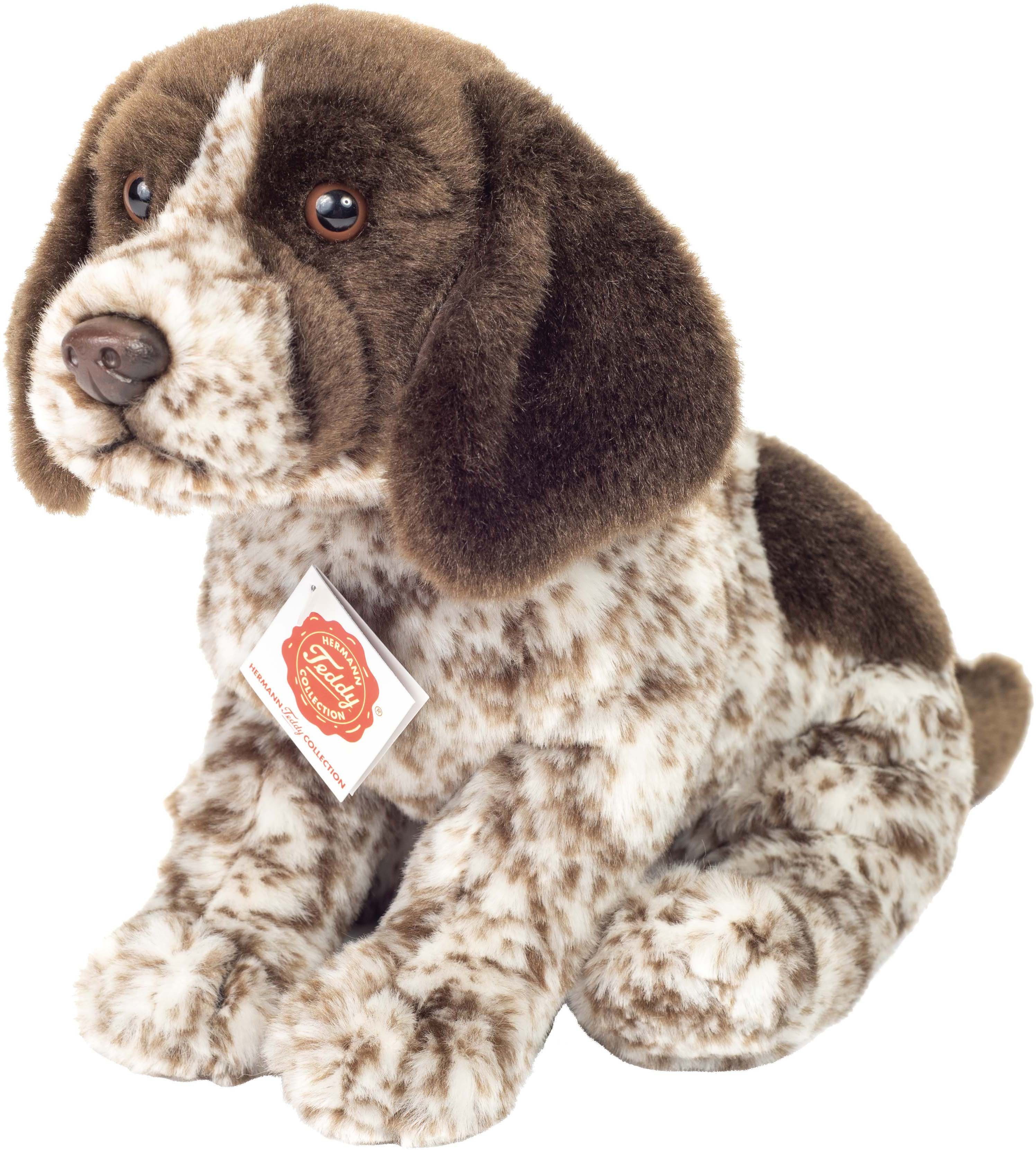 Teddy Hermann® Kuscheltier Deutscher Drahthaar Welpe 30 cm, zum Teil aus recyceltem Material