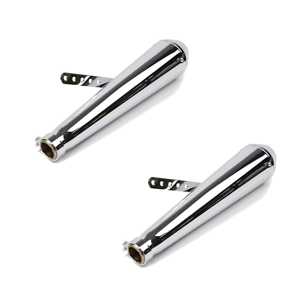Craftride Reisetasche 2x # Endschalldämpfer für Moto Guzzi Nevada 750 Caferacer Cone chrom S