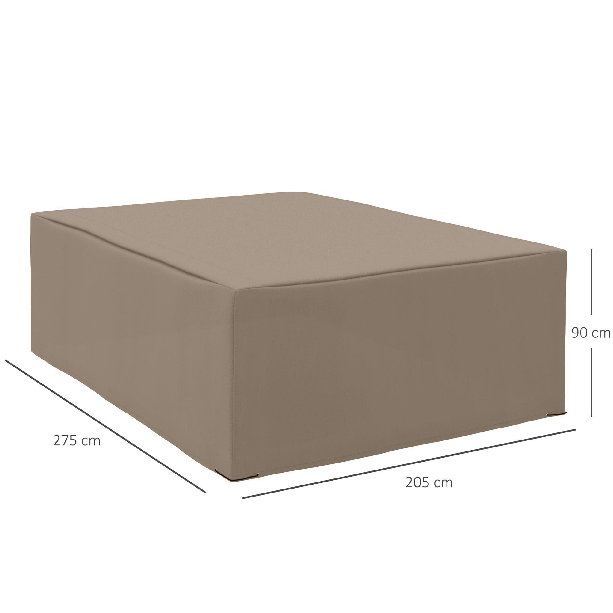 Outsunny Gartenmöbel-Schutzhülle Winterfest Wasserdicht (Abdeckung, 1-St., Abdeckplane), 275 x 205 x 90 cm Beige