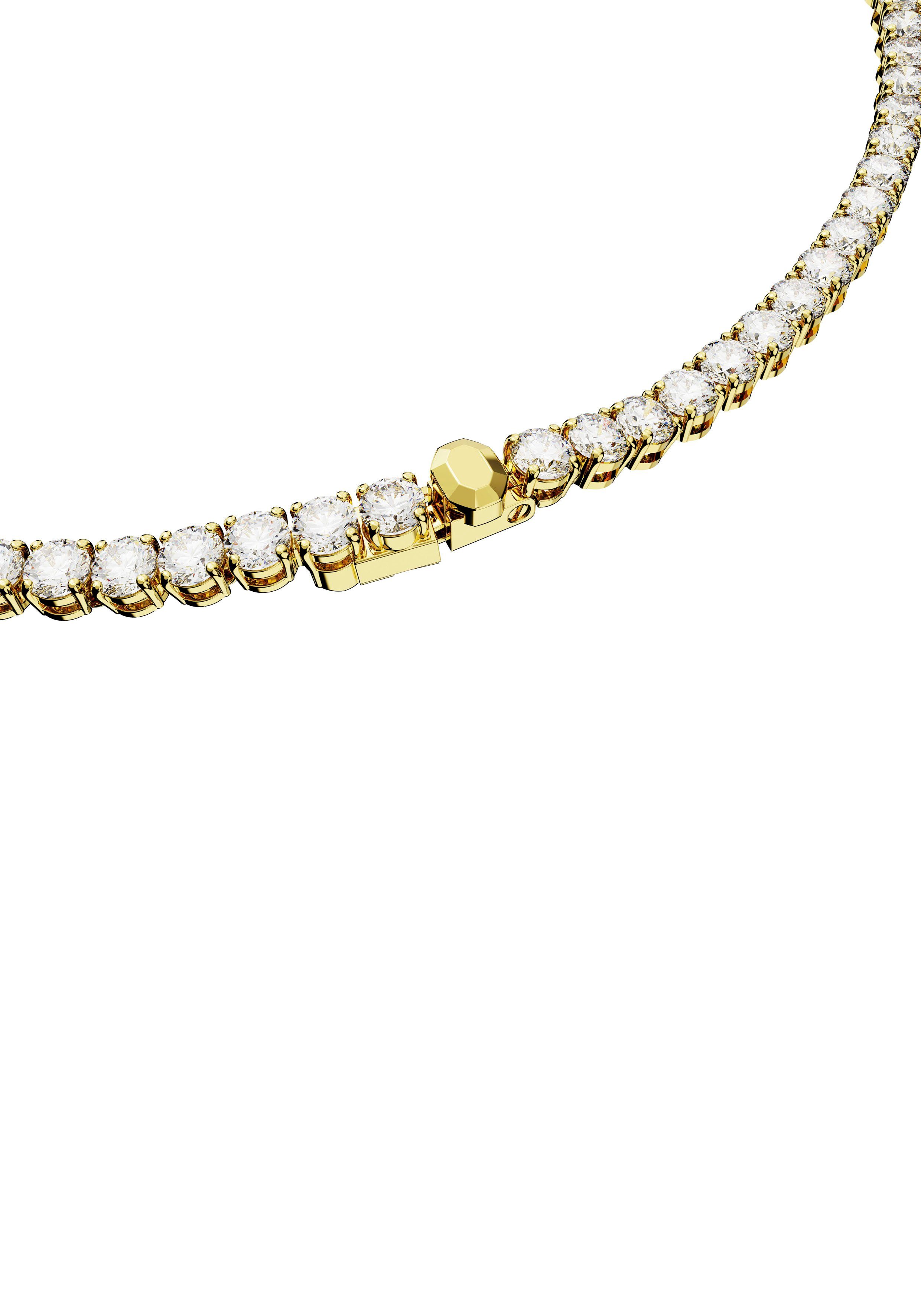 gelbgoldfarben-kristallweiß mit Tenniskette, Kristall Collier Matrix Rundschliff, Swarovski® 5681799, Swarovski