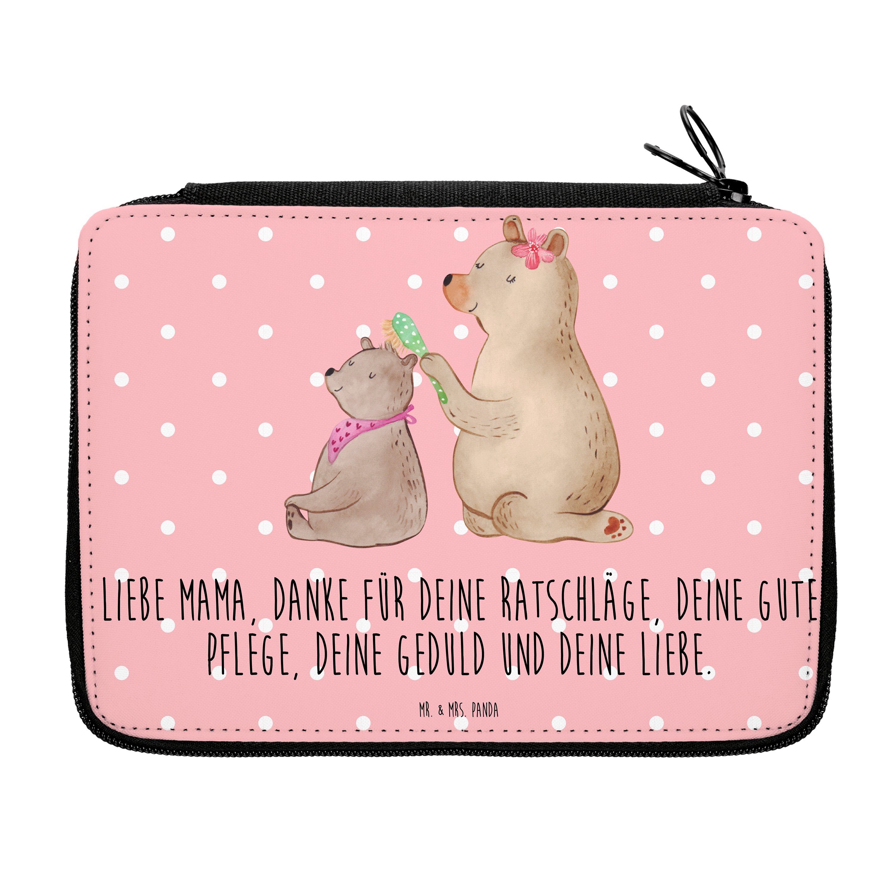 Mrs. Pastell - Motiv, Mama, Federmäppchen Muttertag, Panda Bär Rot Mr. (1-tlg) & mit Kind - Geschenk, Stifte,