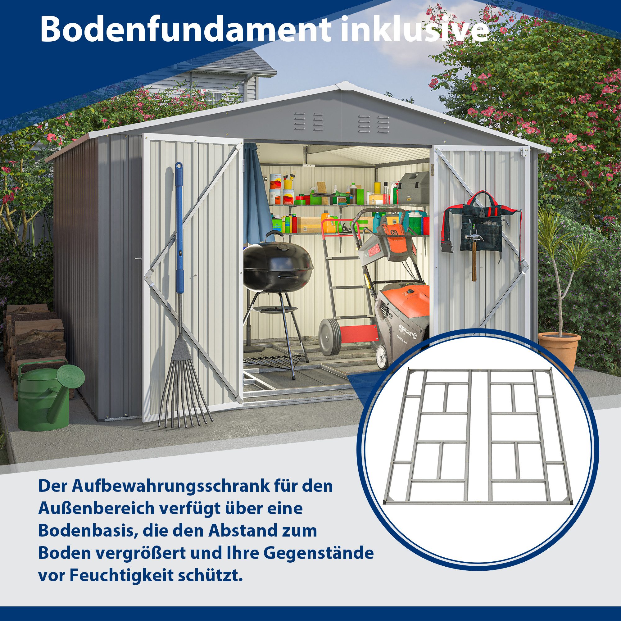 Thanaddo Gartenhaus Metall Gerätehaus Geräteschuppen Inkl. günstig online kaufen