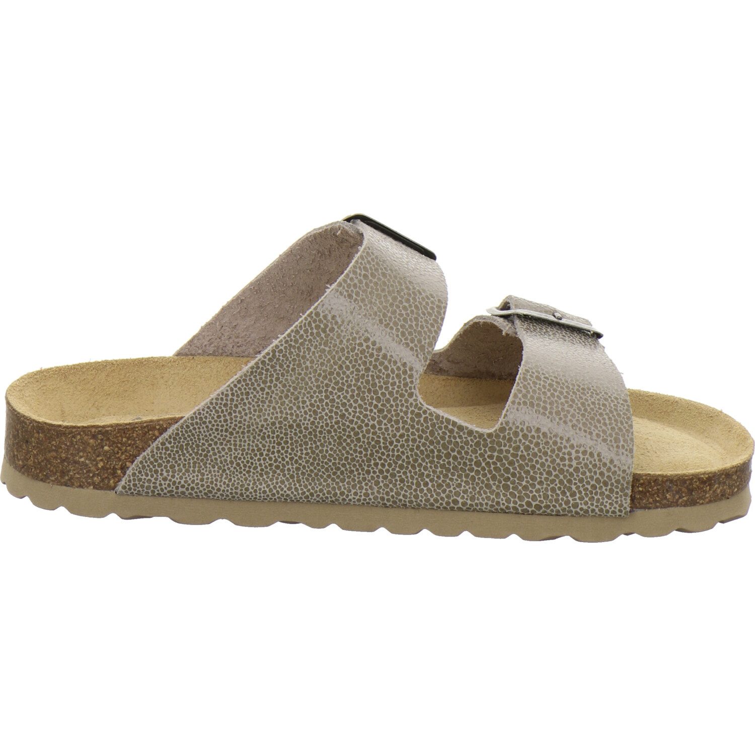 AFS-Schuhe 210014 Zweischnaller Pantolette für Damen mit Fußbett, bequeme Sandalen aus Leder