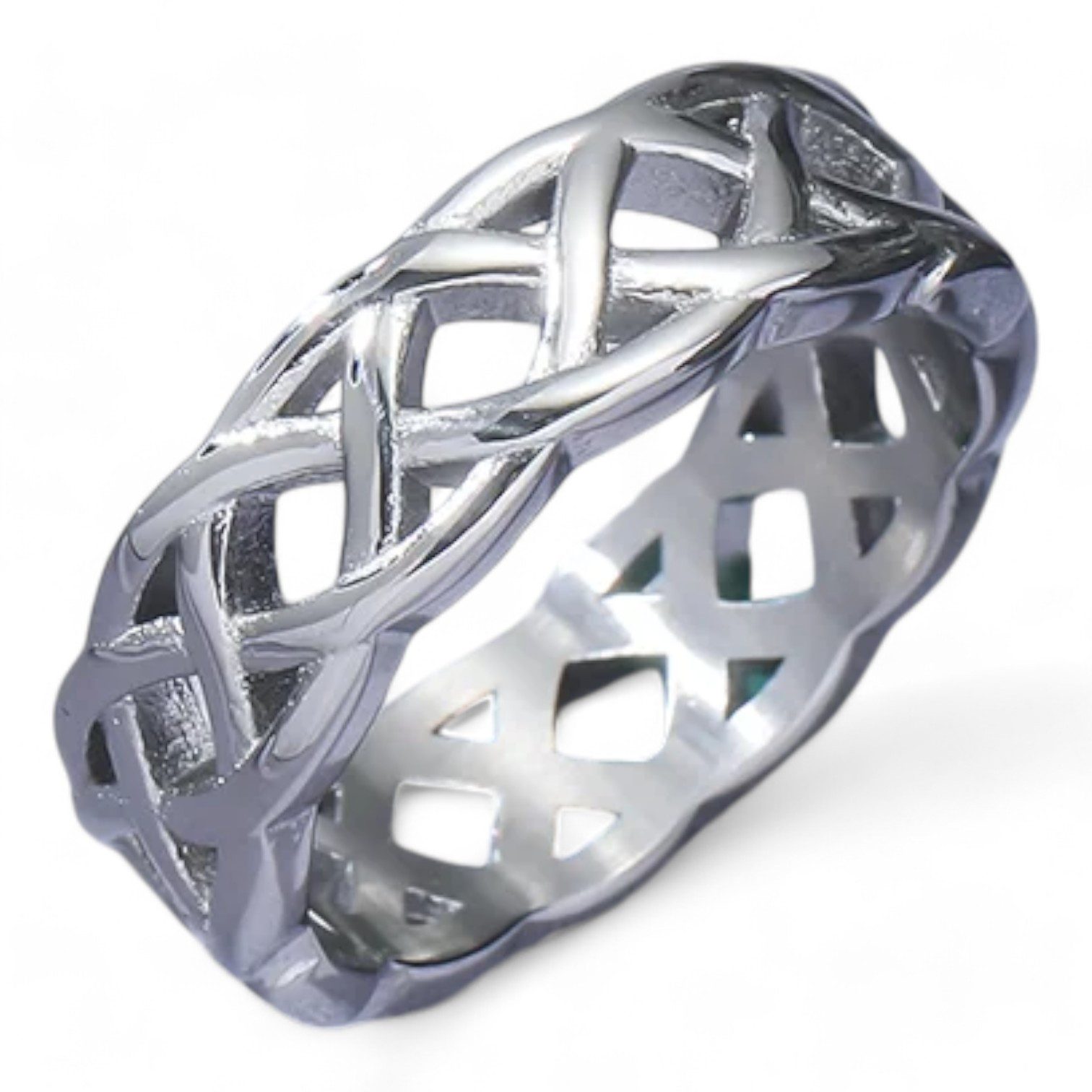 Eyecatcher Fingerring Silberfarbener Ring Keltisches Ketten Design, Ketten günstig online kaufen