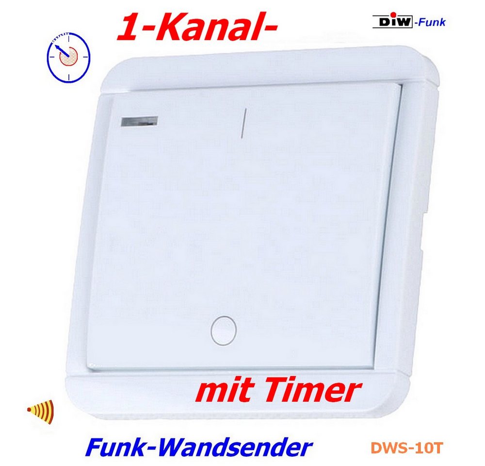 Thumbnail - DIW-Funk Licht-Funksteuerung DWS-10T Funk-Wandsender mit Timer 1-Kanal DIW-Funk, für Licht, Steckdosen, Garagen, Steueru...